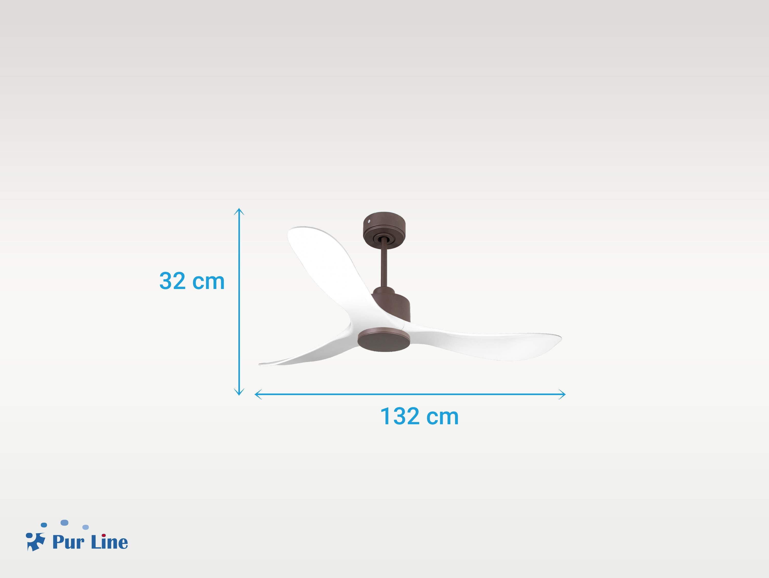 Ventilatore da soffitto Reversibile Termostato Wifi Motore CC Tetti inclinati Telecomando Hypersilence Memoria