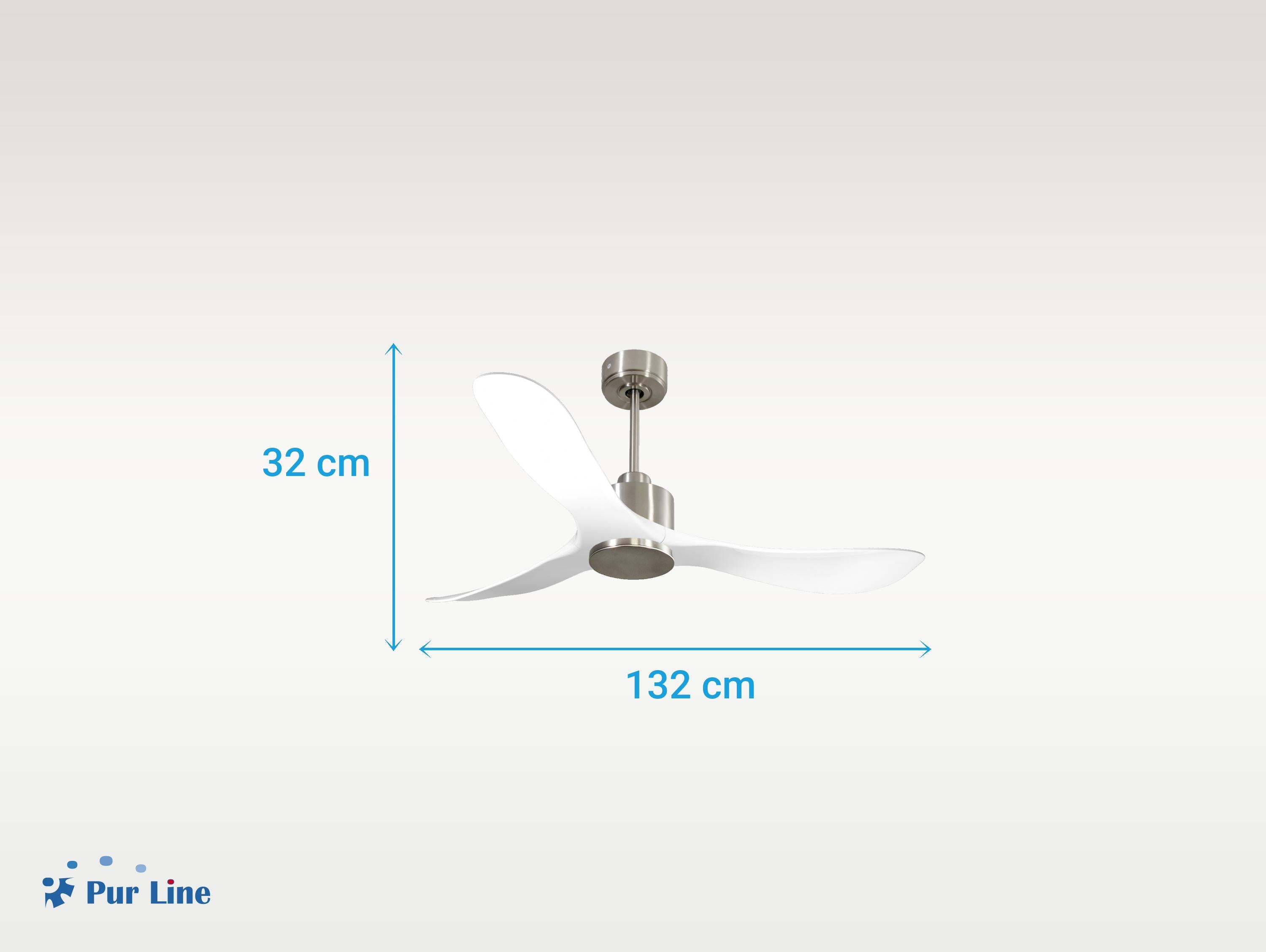 Ventilatore da soffitto Reversibile Termostato Wifi Motore CC Tetti inclinati Telecomando Hypersilence Memoria