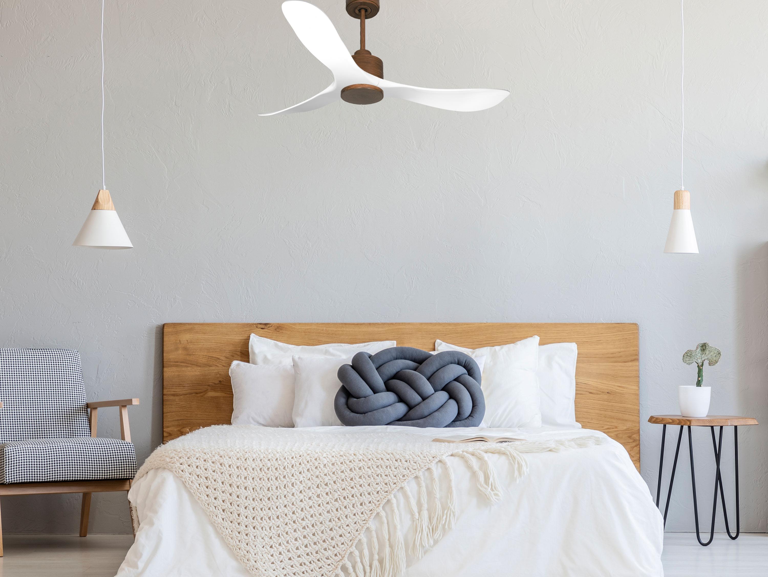 Ventilatore da soffitto Reversibile Termostato Wifi Motore CC Tetti inclinati Telecomando Hypersilence Memoria