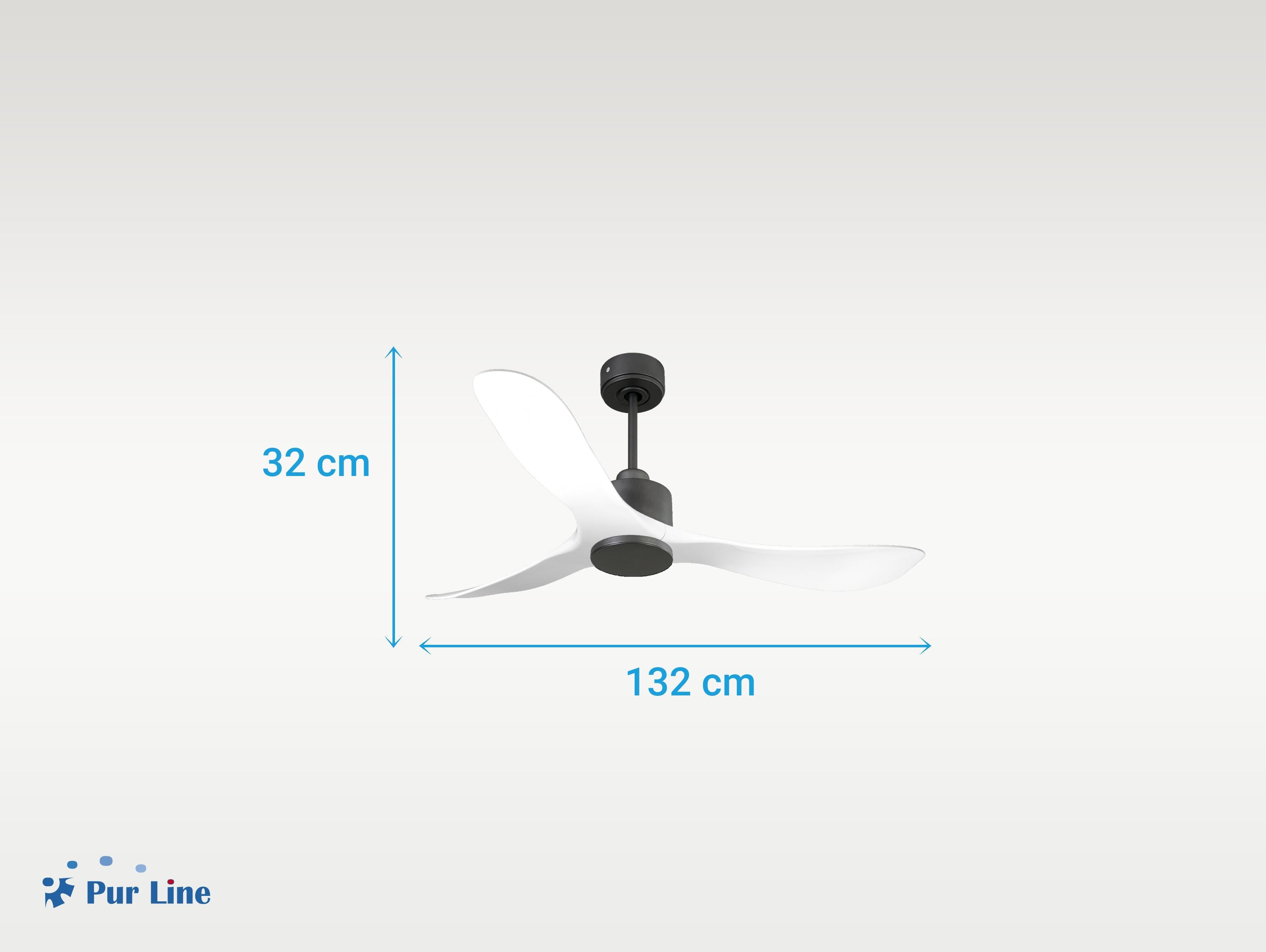 Ventilatore da soffitto Reversibile Termostato Wifi Motore CC Tetti inclinati Telecomando Hypersilence Memoria