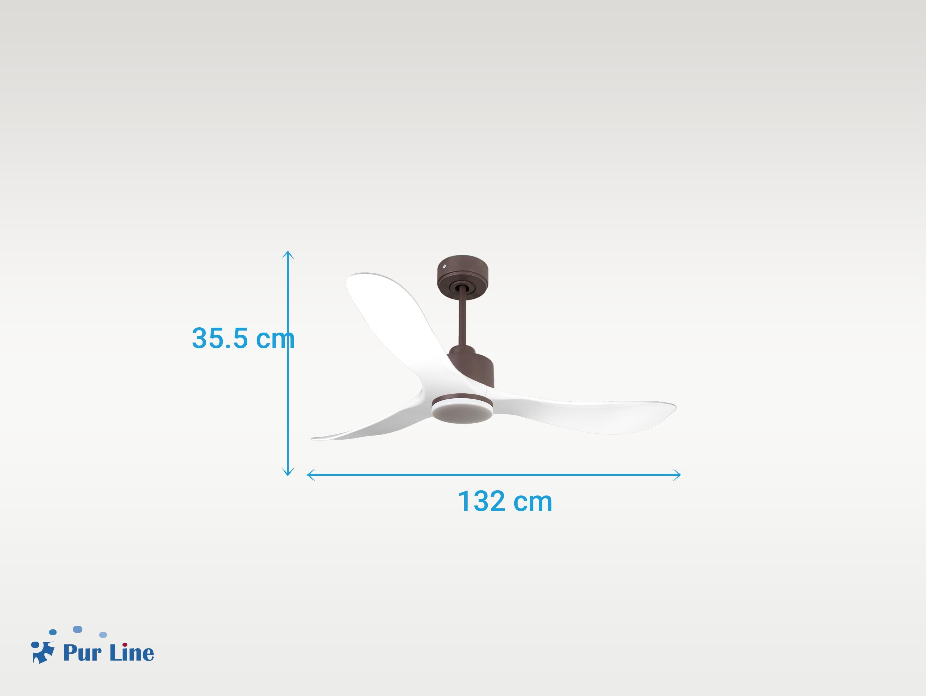Ventilatore da soffitto Reversibile Termostato Dimmabile Wifi Motore CC Tetti inclinati Telecomando Luce a tre toni Hypersilence Memoria