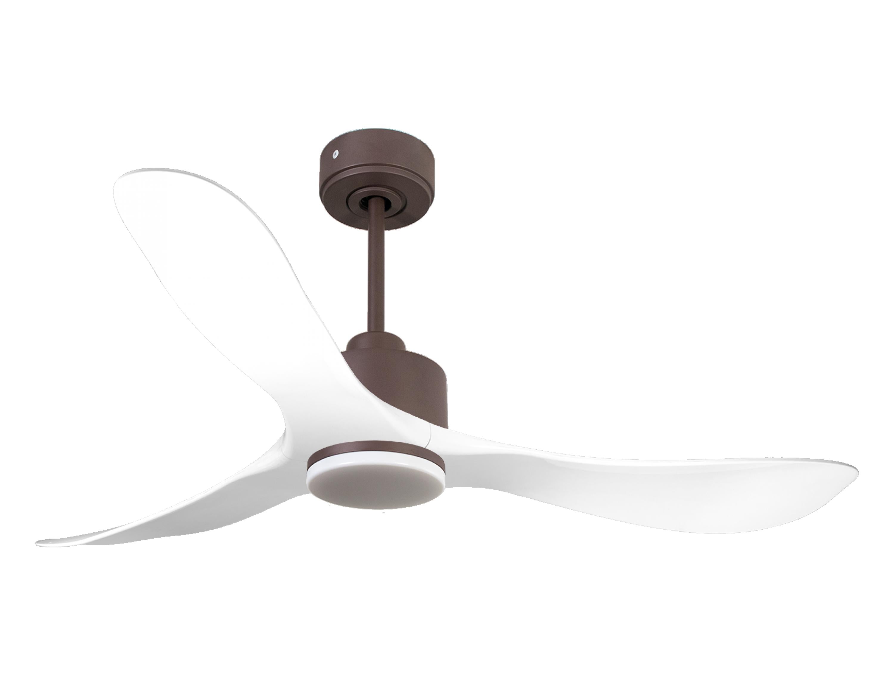 Ventilatore da soffitto Reversibile Termostato Dimmabile Wifi Motore CC Tetti inclinati Telecomando Luce a tre toni Hypersilence Memoria