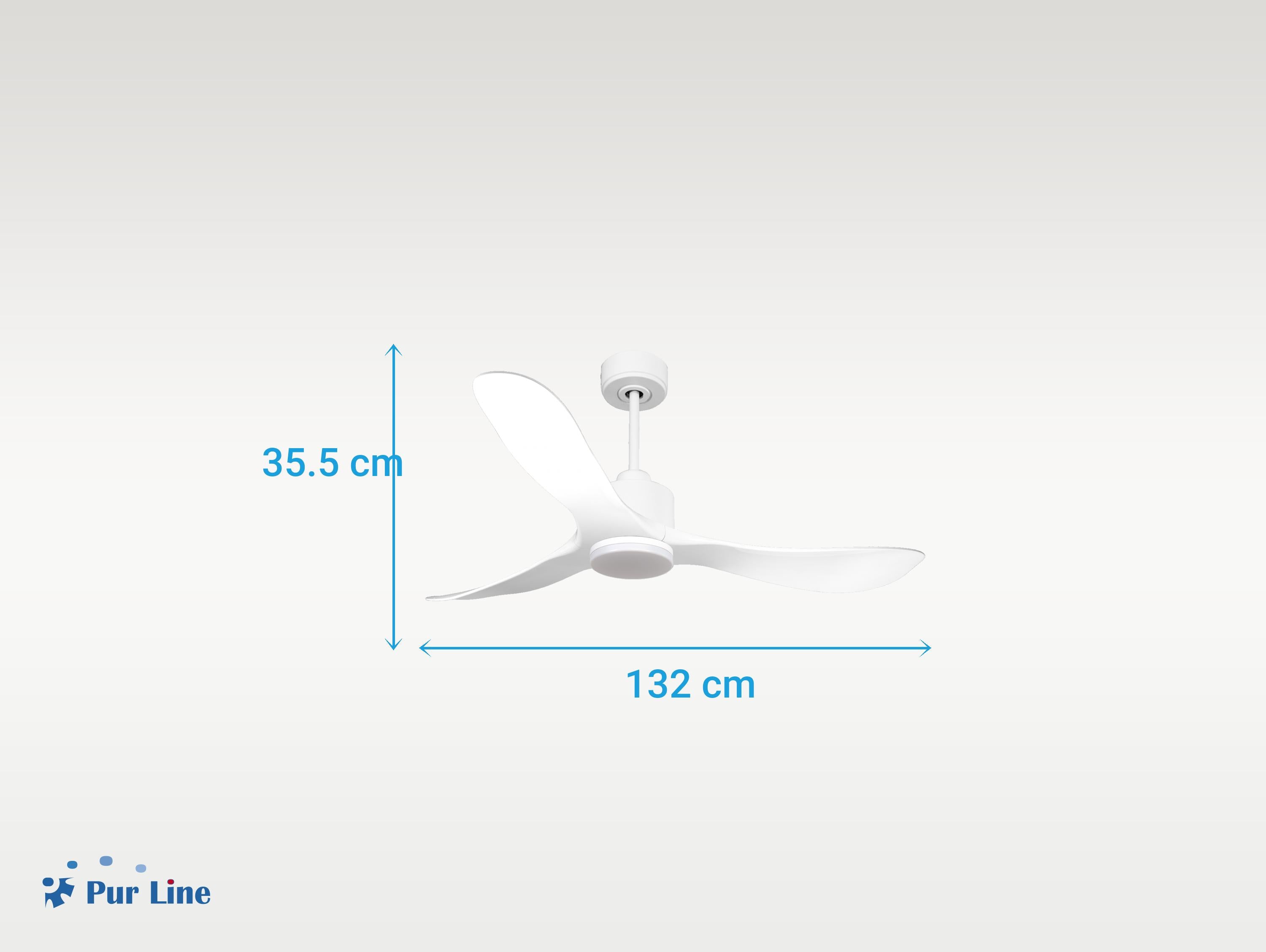 Ventilatore da soffitto Reversibile Termostato Dimmabile Wifi Motore CC Tetti inclinati Telecomando Luce a tre toni Hypersilence Memoria