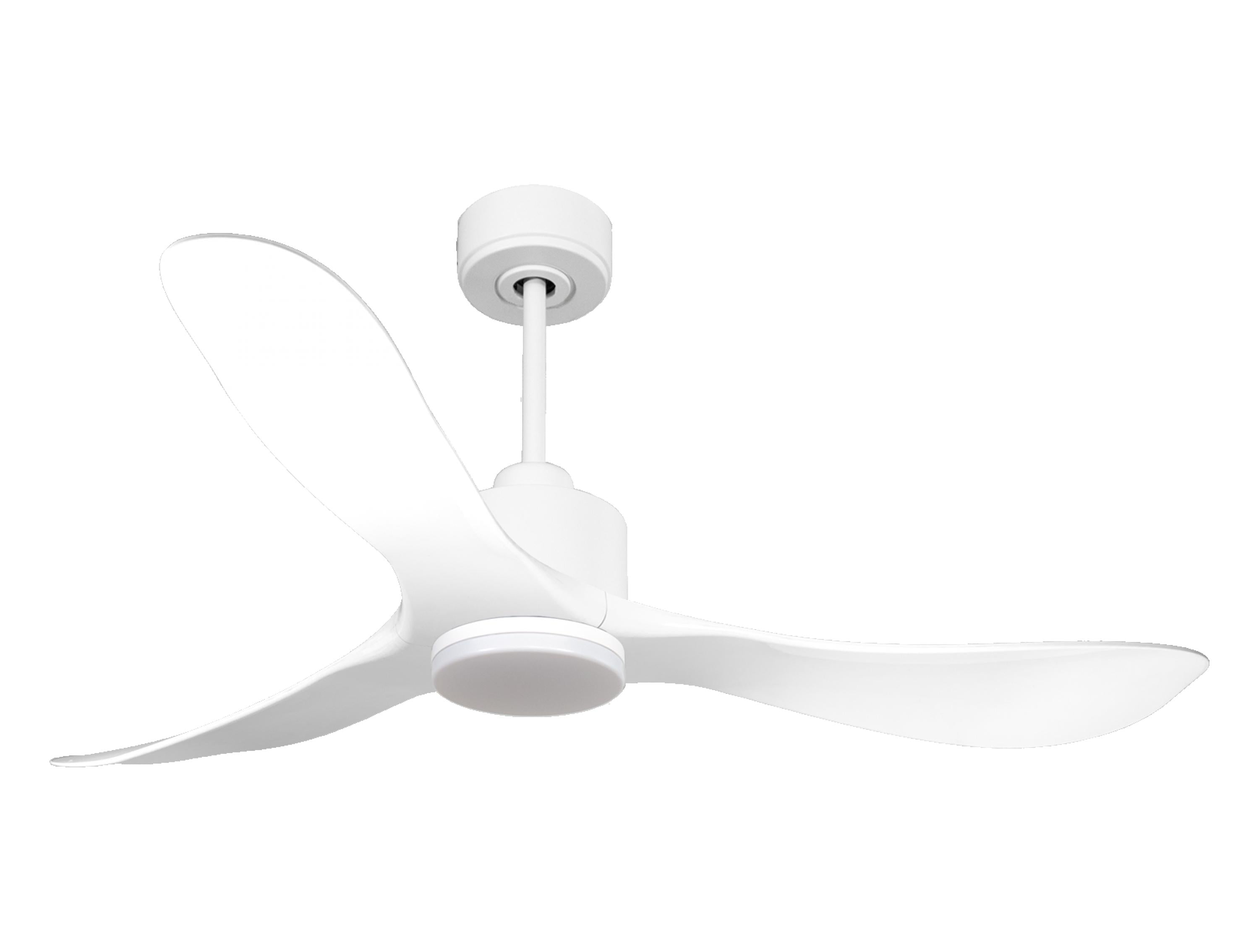 Ventilatore da soffitto Reversibile Termostato Dimmabile Wifi Motore CC Tetti inclinati Telecomando Luce a tre toni Hypersilence Memoria