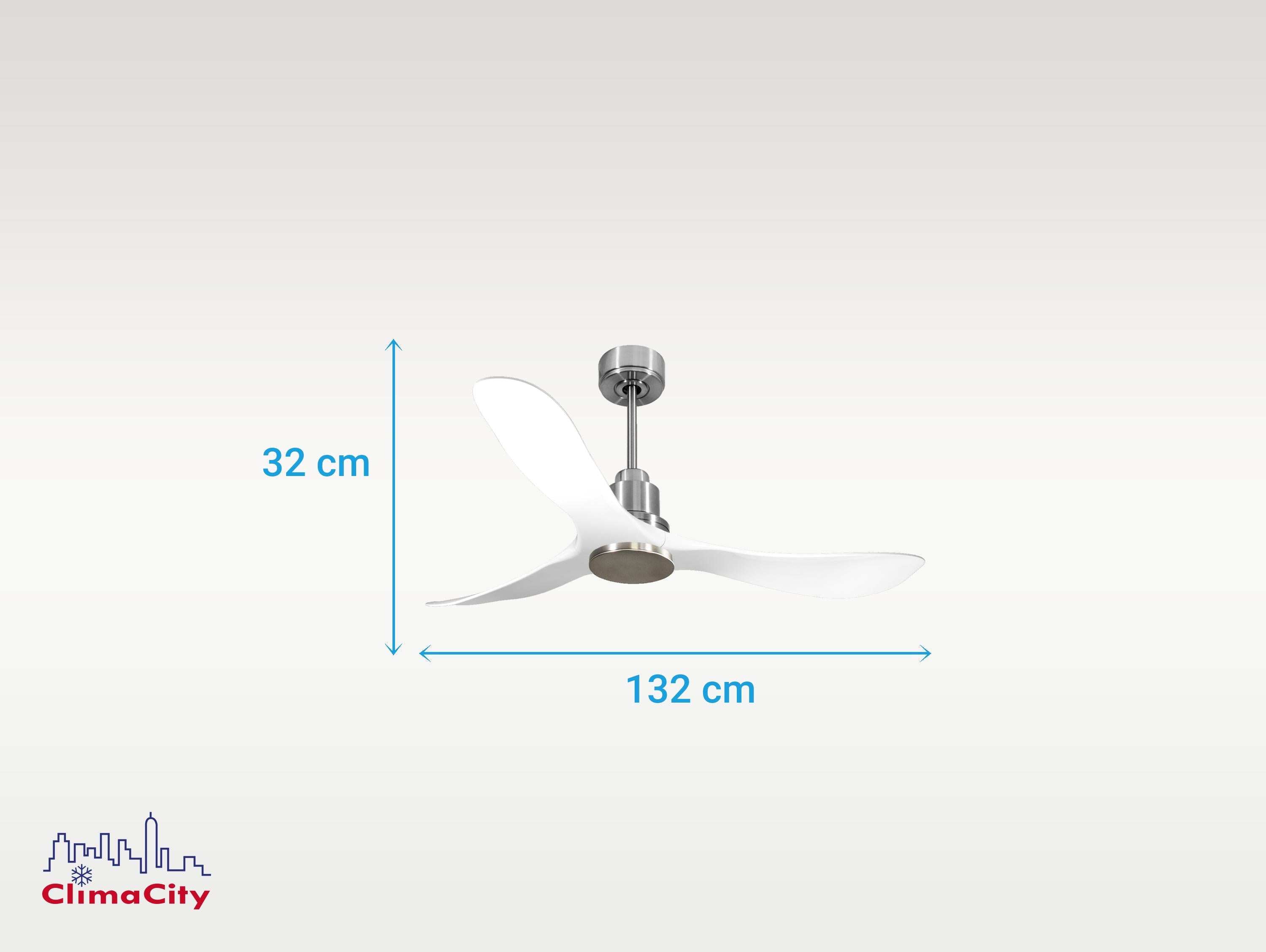 Ventilatore da soffitto Reversibile Termostato Wifi Motore CC Tetti inclinati Telecomando Hypersilence Memoria Shopify Vendible (AUTOMATICO)