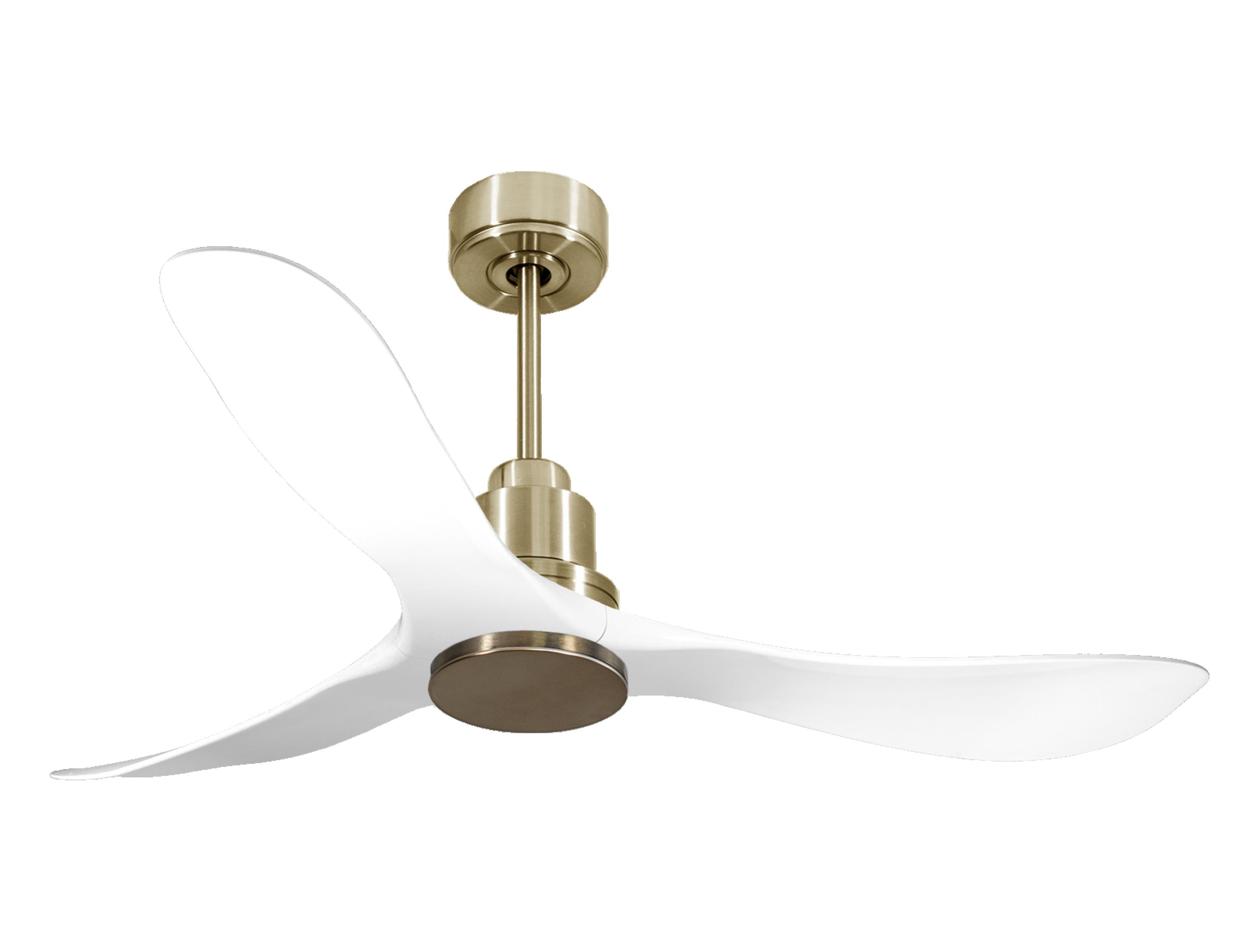 Ventilatore da soffitto Reversibile Termostato Wifi Motore CC Tetti inclinati Telecomando Hypersilence Memoria