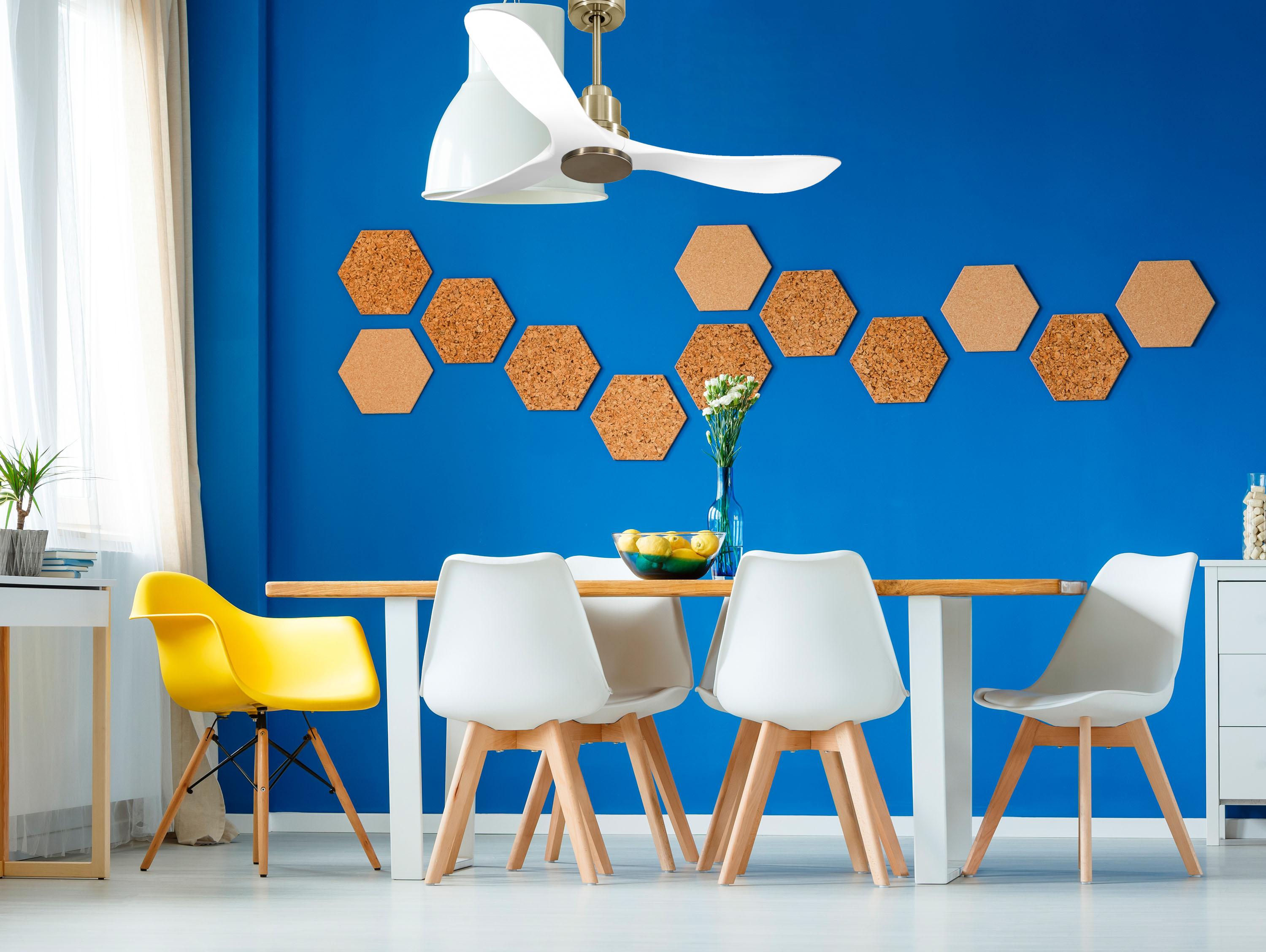 Ventilatore da soffitto Reversibile Termostato Wifi Motore CC Tetti inclinati Telecomando Hypersilence Memoria
