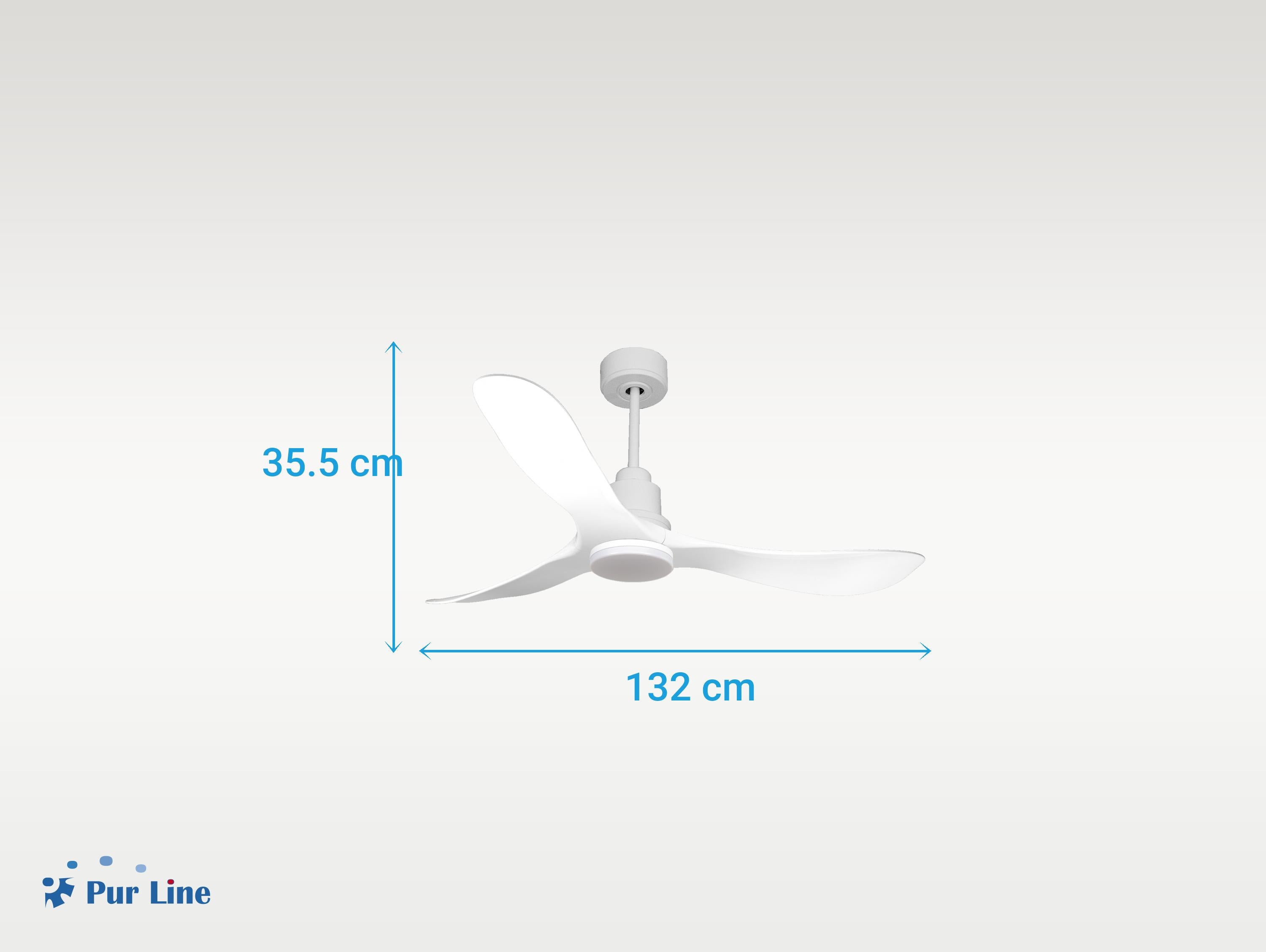 Ventilatore da soffitto Reversibile Termostato Dimmabile Wifi Motore CC Tetti inclinati Telecomando Luce a tre toni Hypersilence Memoria Shopify Vendible (AUTOMATICO)