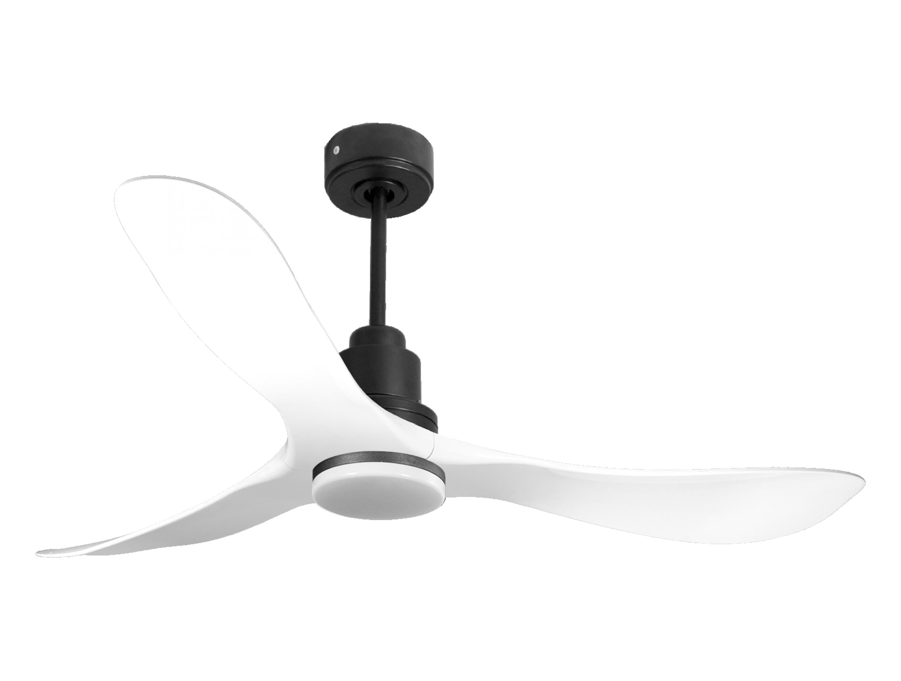 Ventilatore da soffitto Reversibile Termostato Dimmabile Wifi Motore CC Tetti inclinati Telecomando Luce a tre toni Hypersilence Memoria