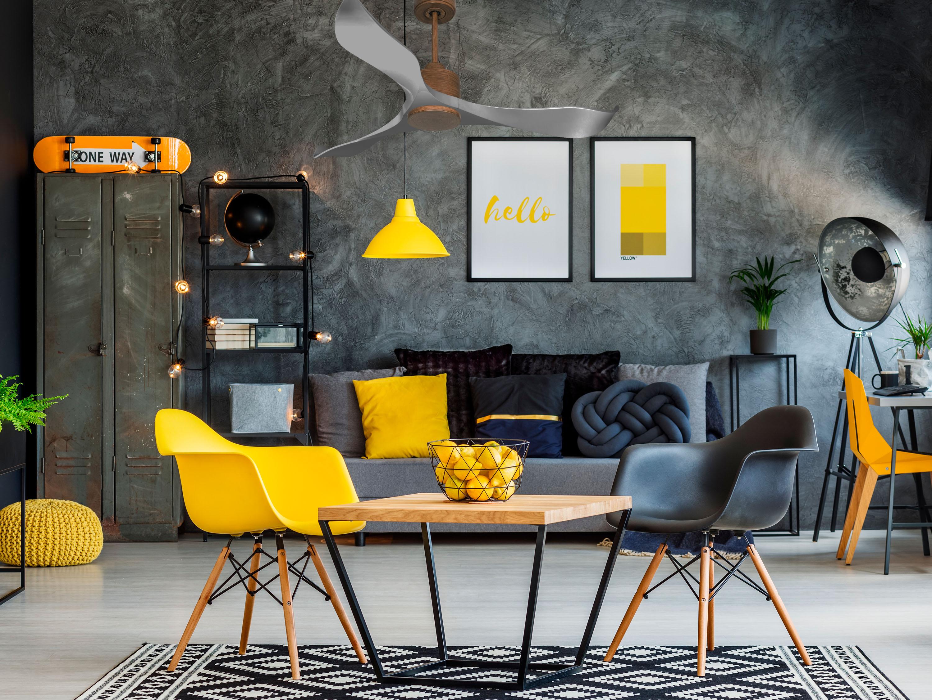Ventilatore da soffitto Reversibile Termostato Wifi Motore CC Tetti inclinati Telecomando Memoria