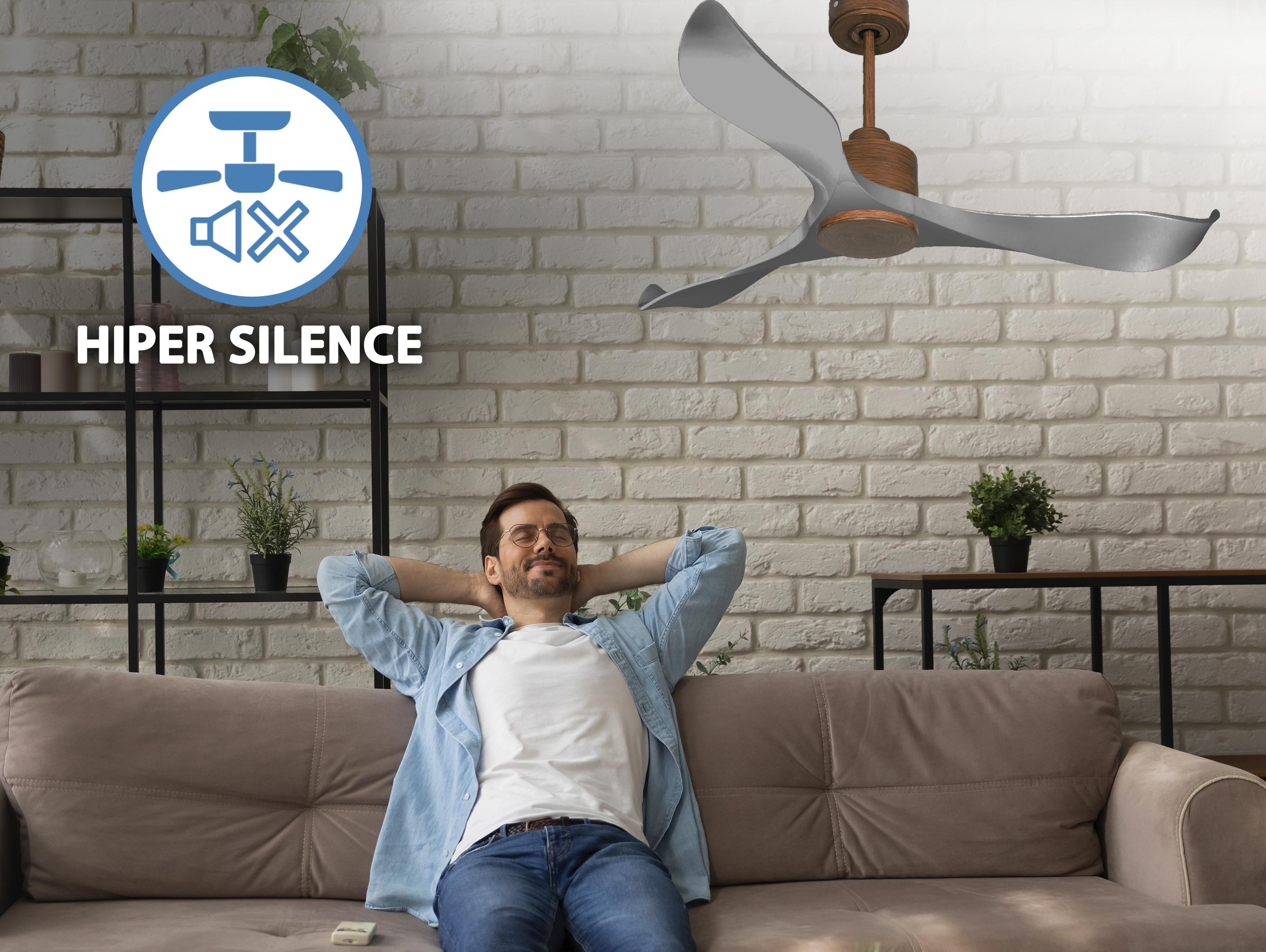 Ventilatore da soffitto Reversibile Termostato Wifi Motore CC Tetti inclinati Telecomando Memoria