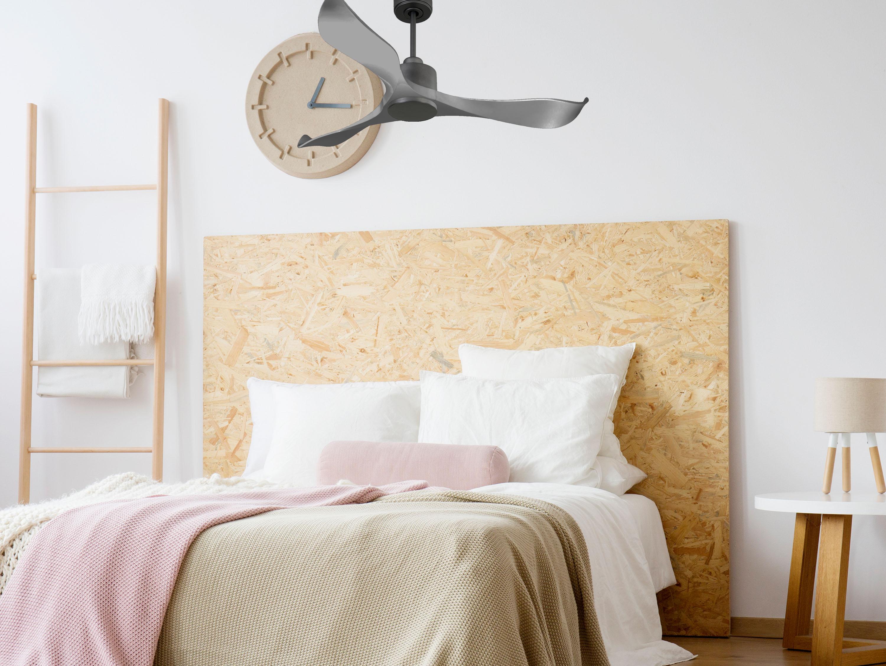 Ventilatore da soffitto Reversibile Termostato Wifi Motore CC Tetti inclinati Telecomando Hypersilence Memoria Shopify Vendible (AUTOMATICO)