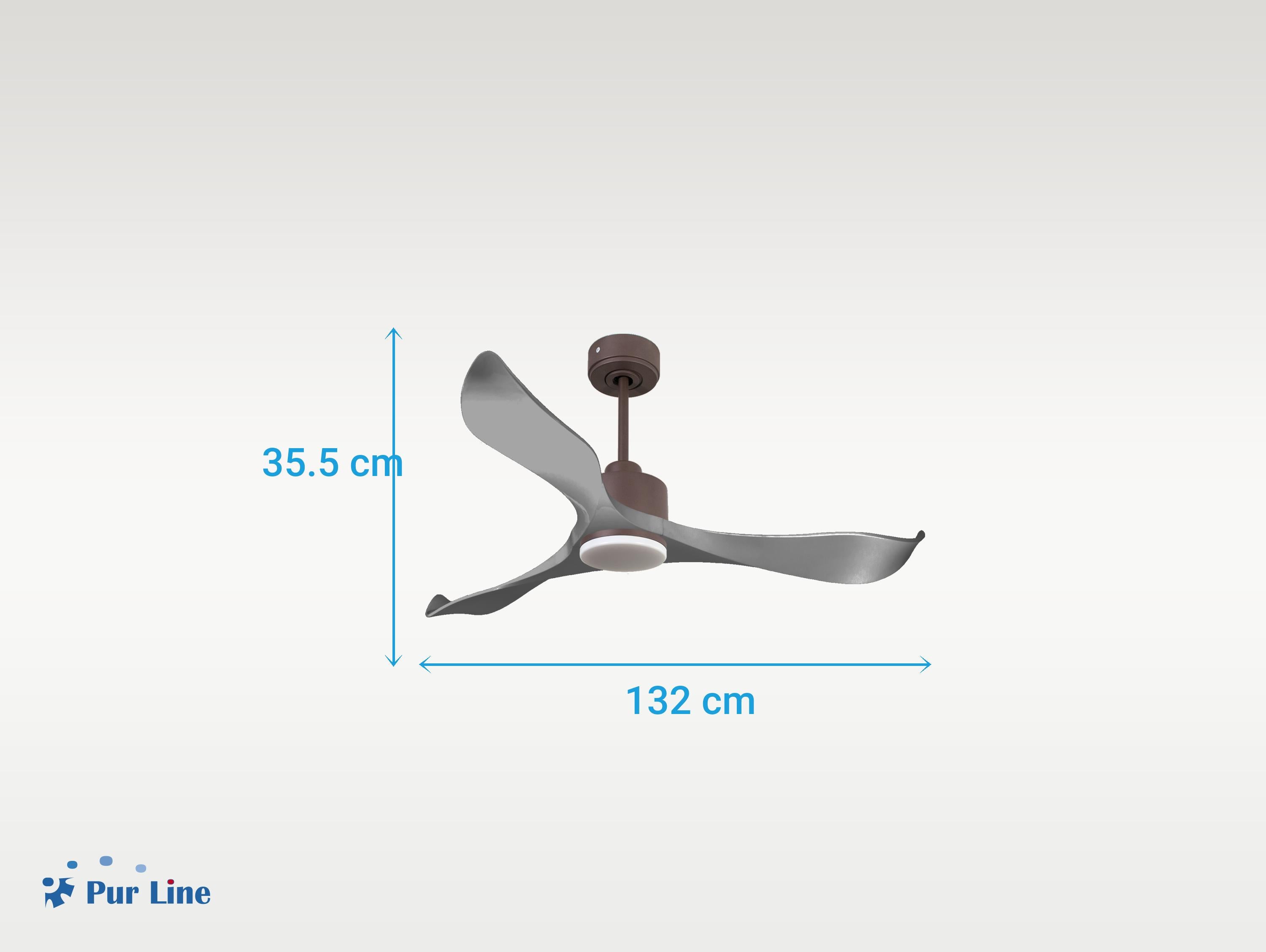 Ventilatore da soffitto Reversibile Termostato Dimmabile Wifi Motore CC Tetti inclinati Telecomando Luce a tre toni Memoria