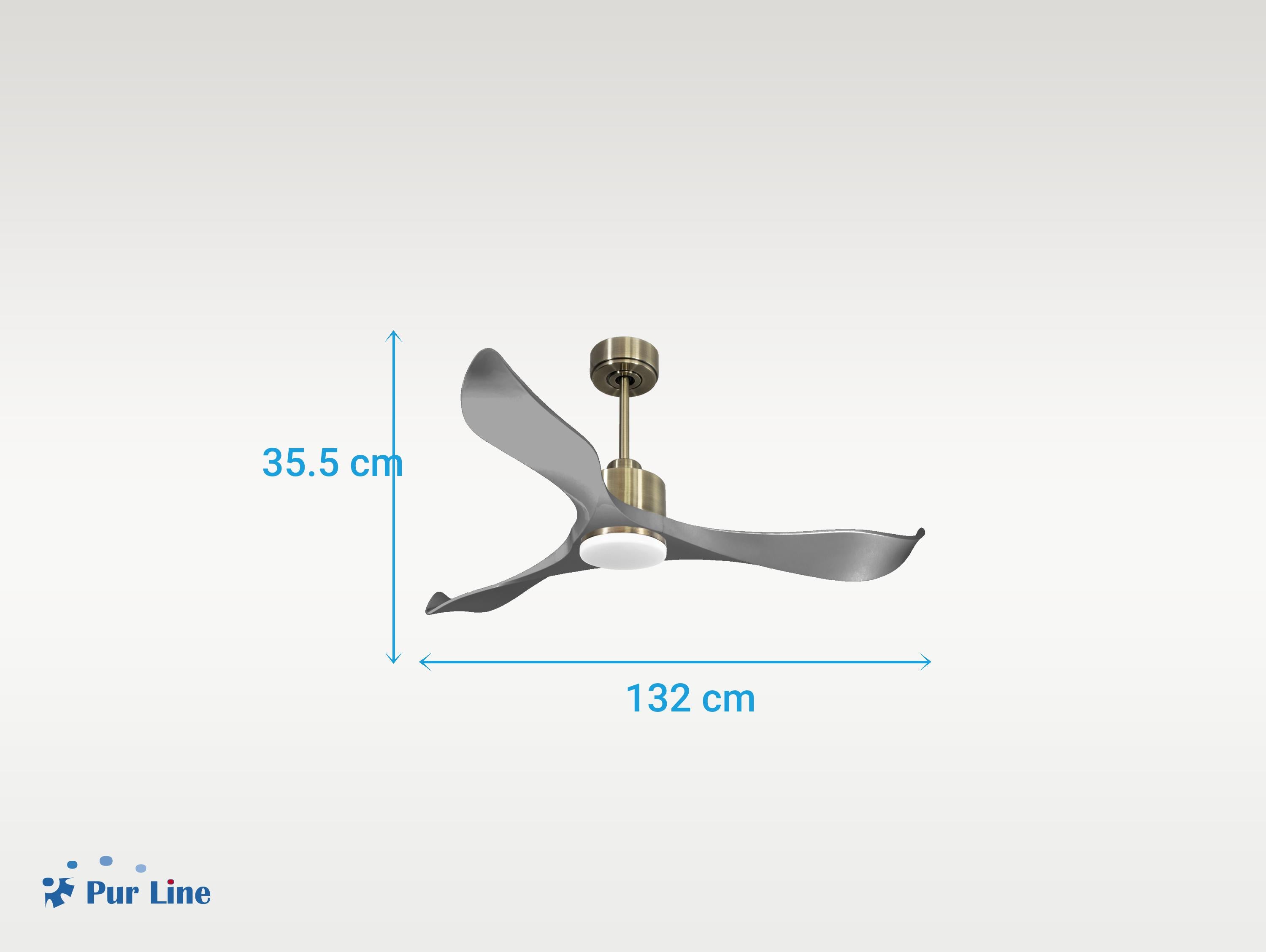 Ventilatore da soffitto Reversibile Termostato Dimmabile Wifi Motore CC Tetti inclinati Telecomando Luce a tre toni Memoria