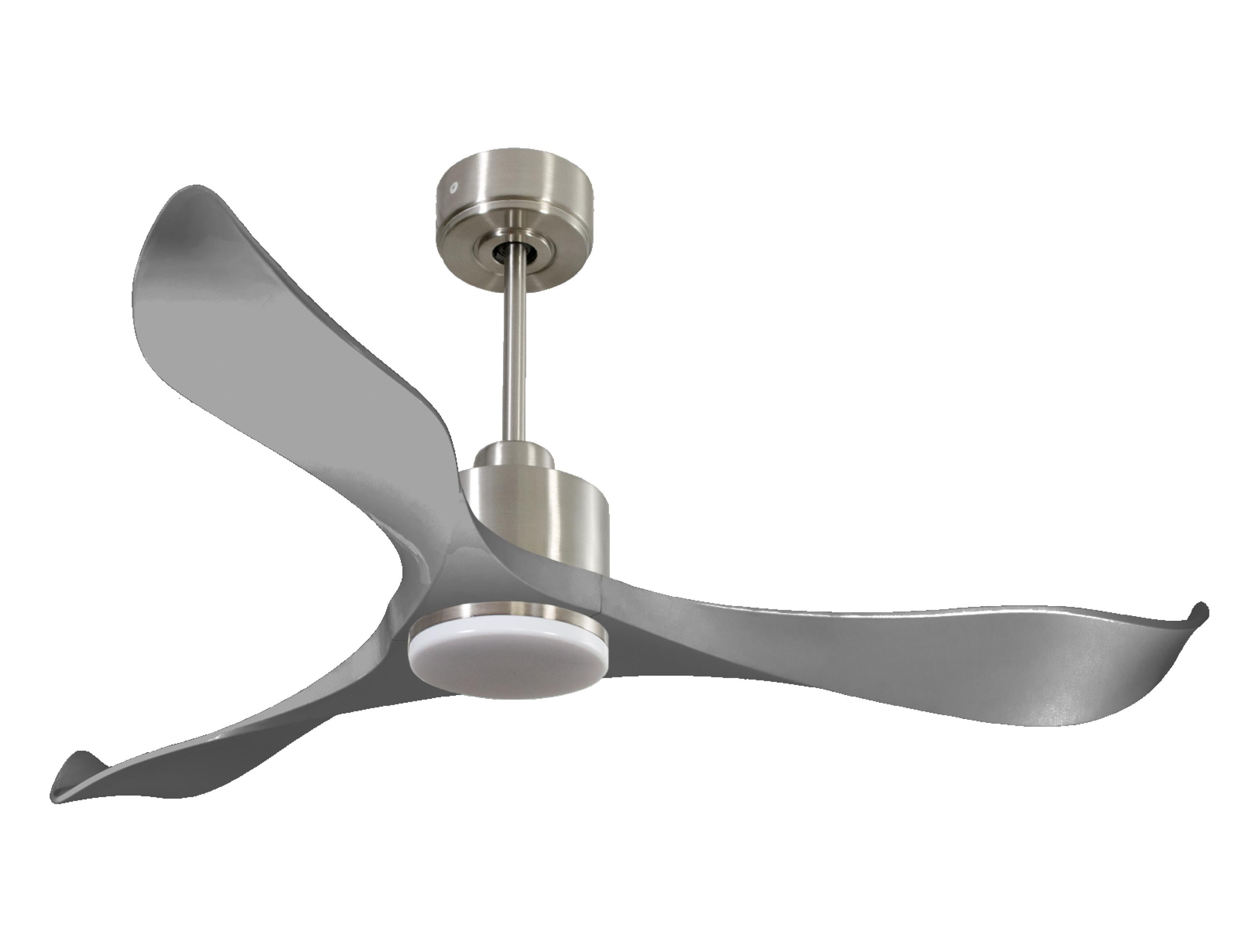 Ventilatore da soffitto Reversibile Termostato Dimmabile Wifi Motore CC Tetti inclinati Telecomando Luce a tre toni Memoria