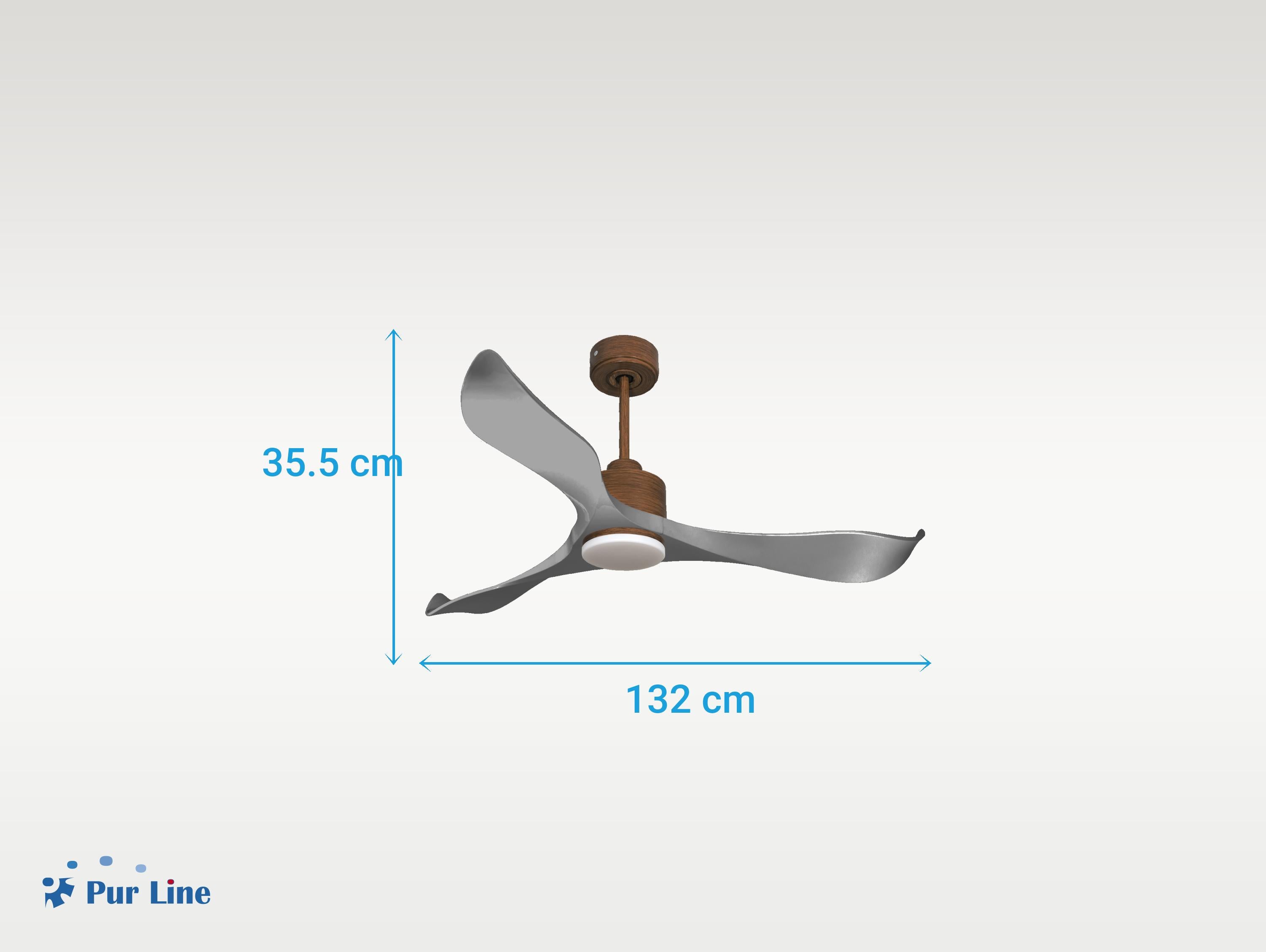 Ventilatore da soffitto Reversibile Termostato Dimmabile Wifi Motore CC Tetti inclinati Telecomando Luce a tre toni Memoria