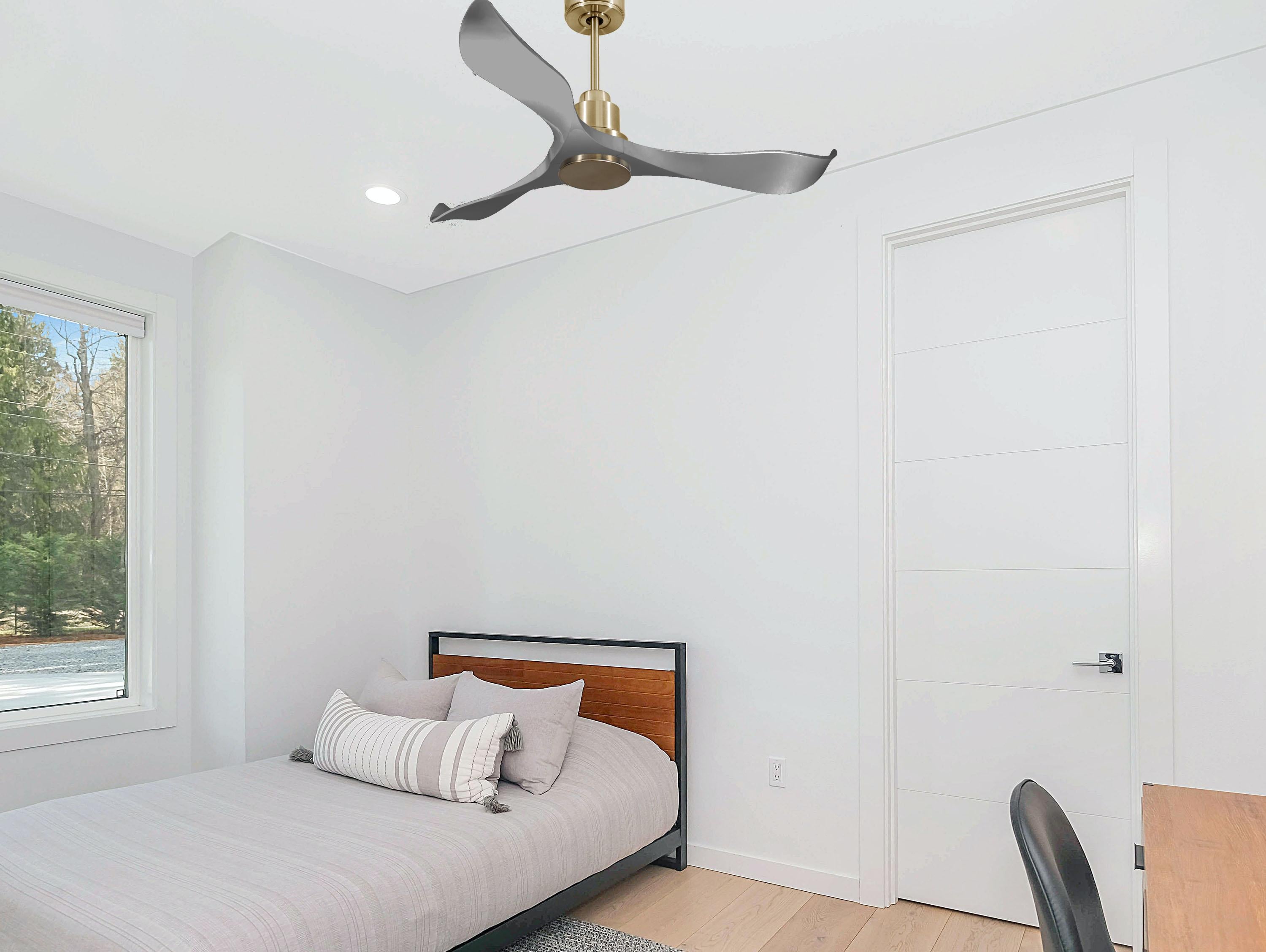 Ventilatore da soffitto Reversibile Termostato Wifi Motore CC Tetti inclinati Telecomando Memoria Shopify Vendible (AUTOMATICO)