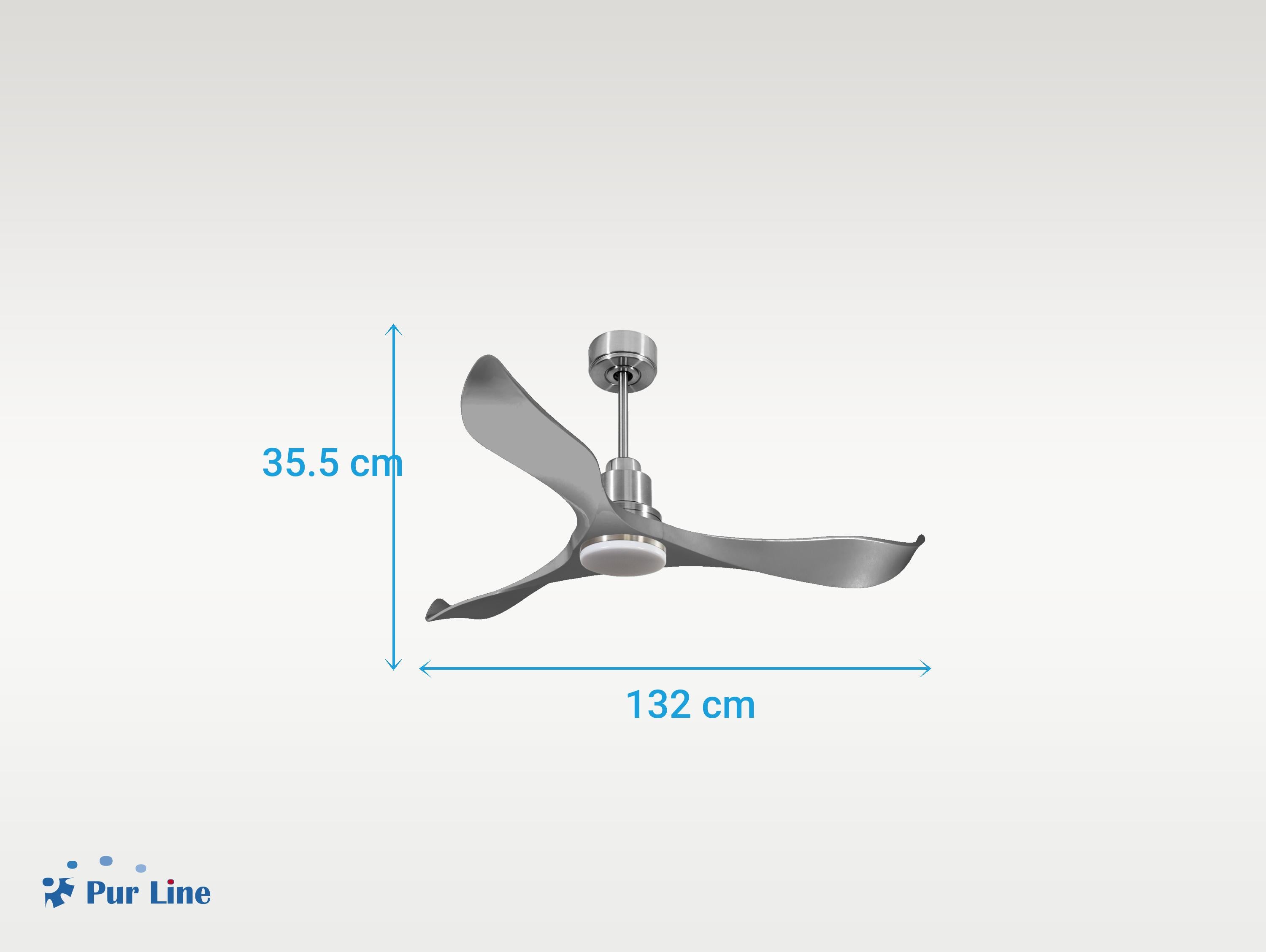 Ventilatore da soffitto Reversibile Termostato Dimmabile Wifi Motore CC Tetti inclinati Telecomando Luce a tre toni Hypersilence Memoria Shopify Vendible (AUTOMATICO)