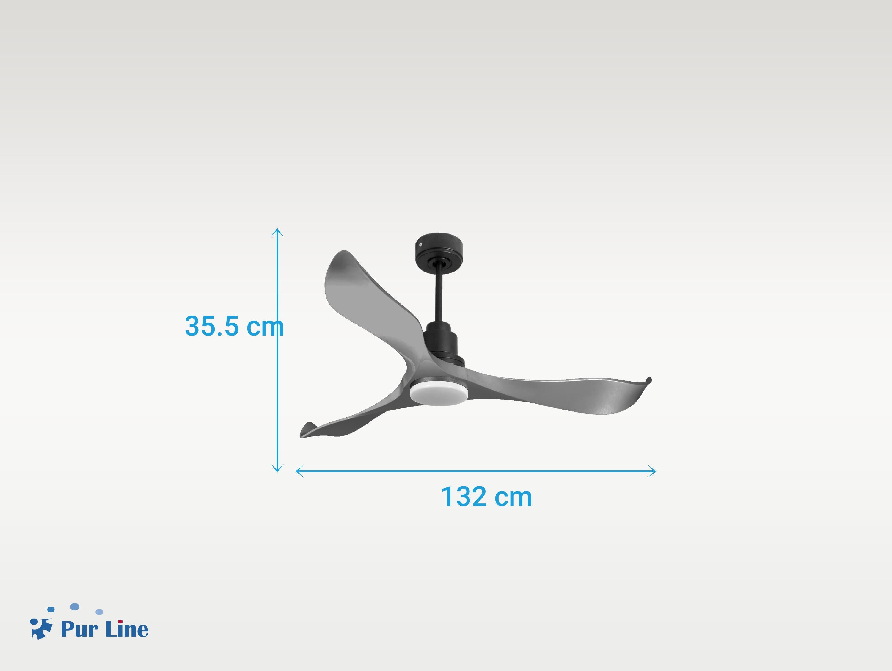 Ventilatore da soffitto Reversibile Termostato Dimmabile Wifi Motore CC Tetti inclinati Telecomando Luce a tre toni Memoria Shopify Vendible (AUTOMATICO)