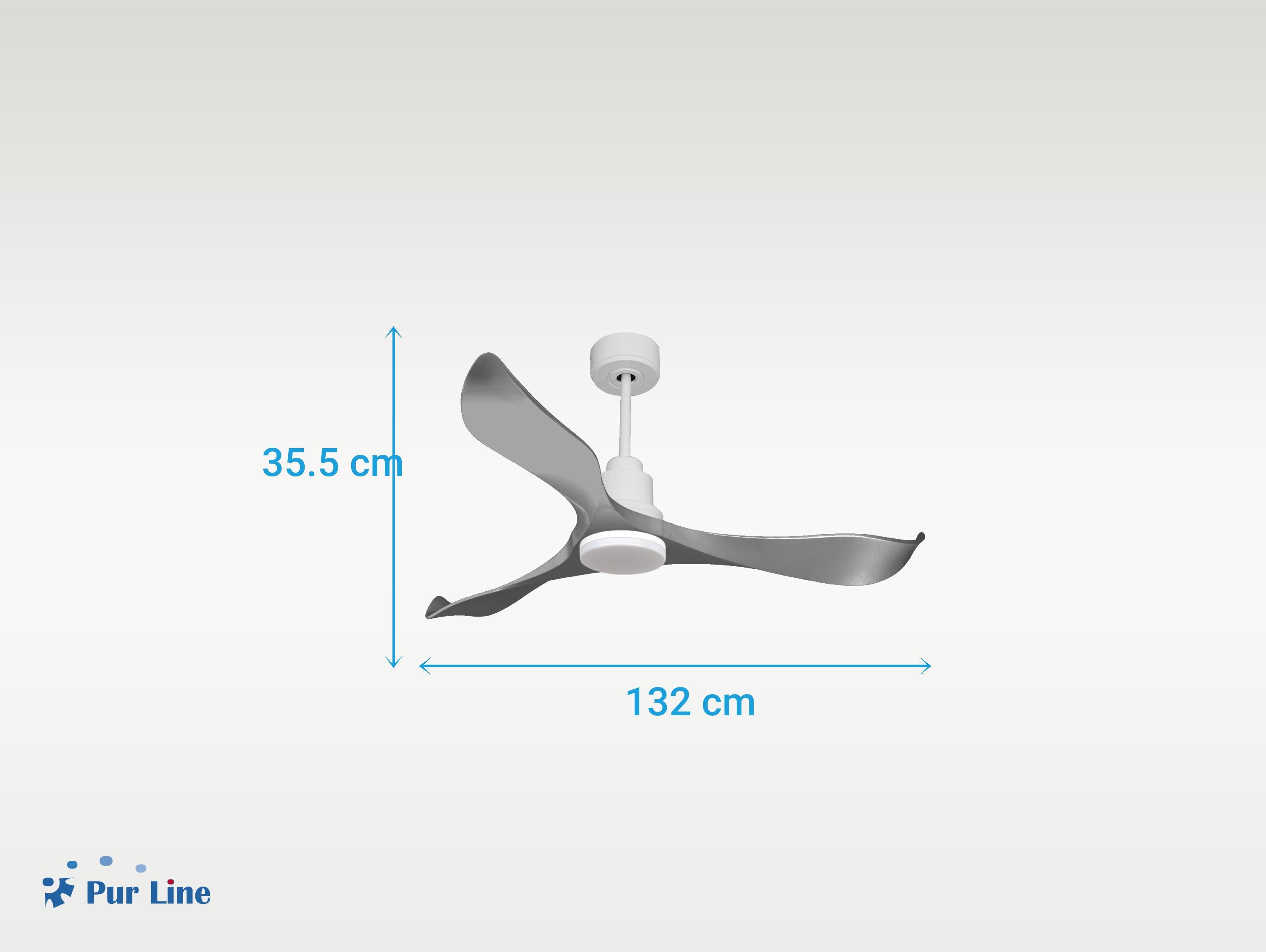 Ventilatore da soffitto Reversibile Termostato Dimmabile Wifi Motore CC Tetti inclinati Telecomando Luce a tre toni Memoria