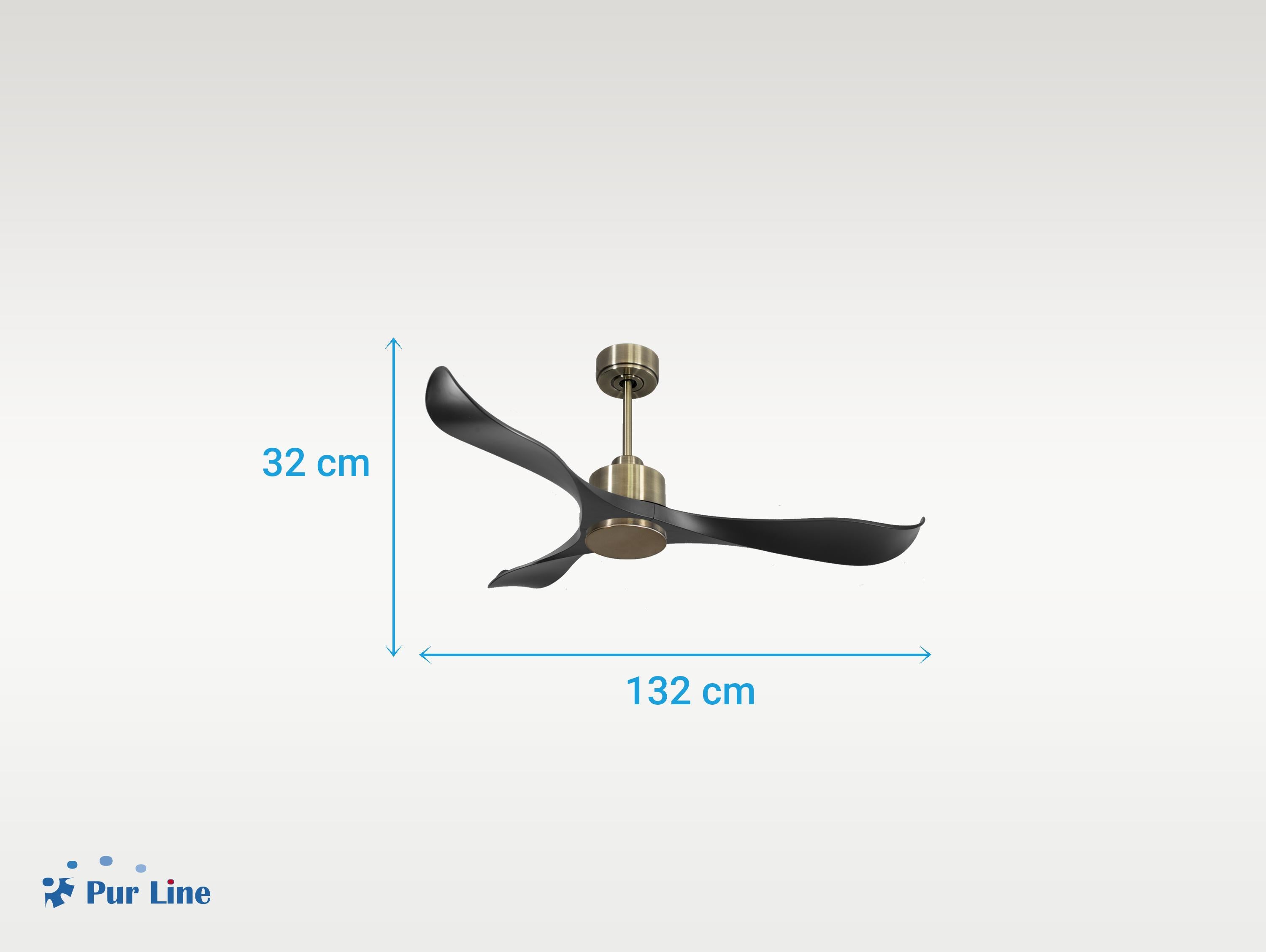 Ventilatore da soffitto Reversibile Termostato Wifi Motore CC Tetti inclinati Telecomando Adattatore 2/3 lame Hypersilence Memoria