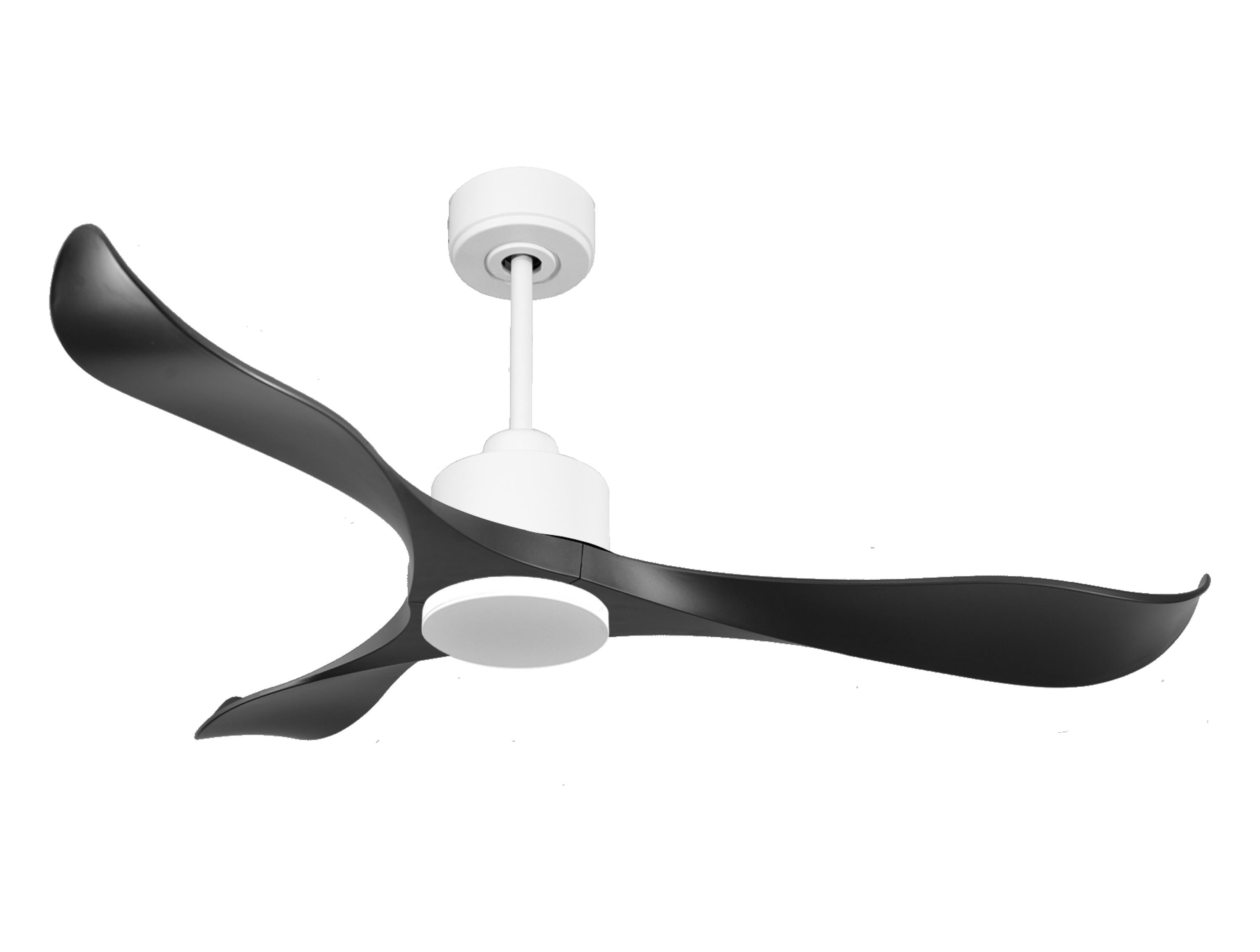 Ventilatore da soffitto Reversibile Termostato Wifi Motore CC Tetti inclinati Telecomando Adattatore 2/3 lame Hypersilence Memoria