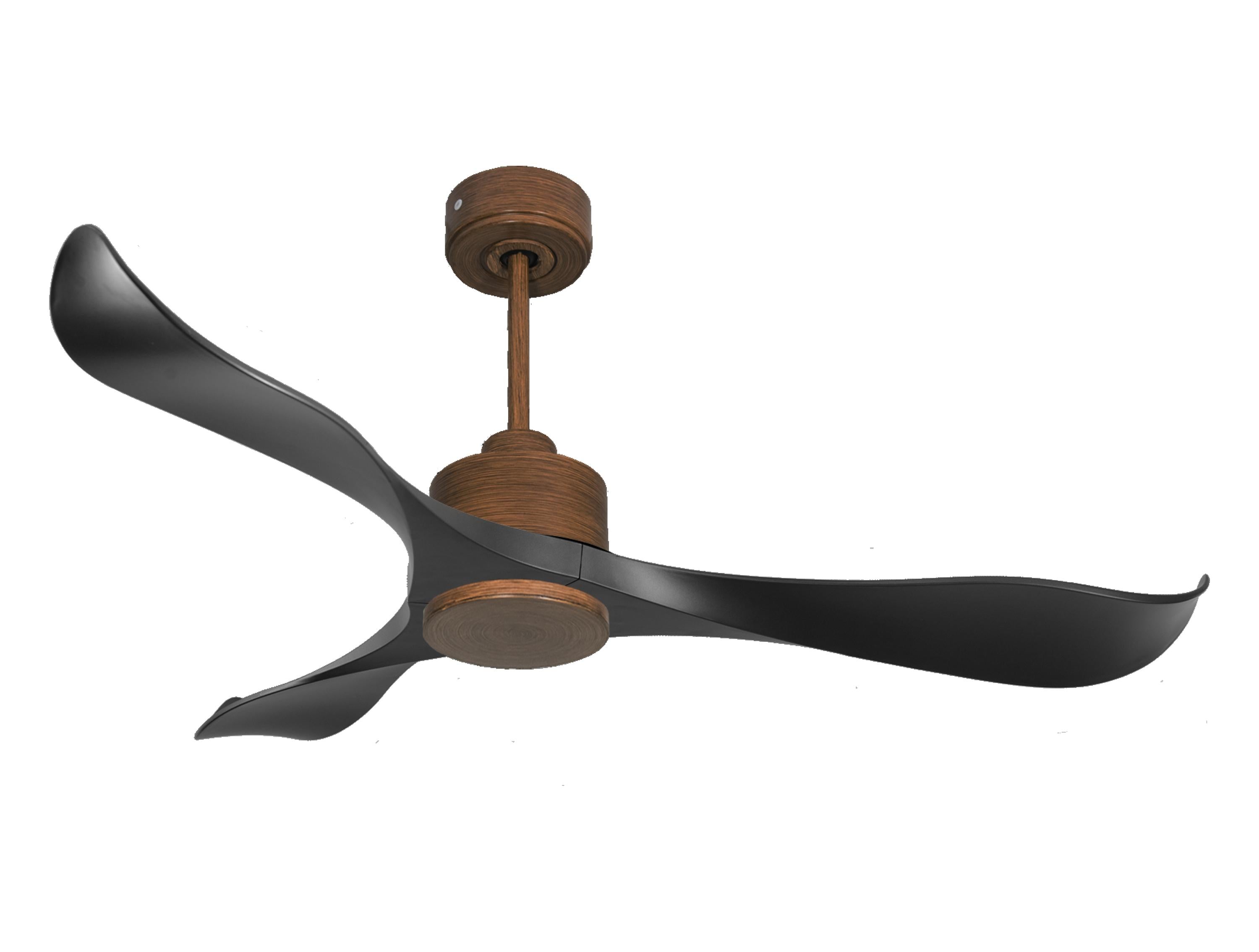 Ventilatore da soffitto Reversibile Termostato Wifi Motore CC Tetti inclinati Telecomando Adattatore 2/3 lame Hypersilence Memoria