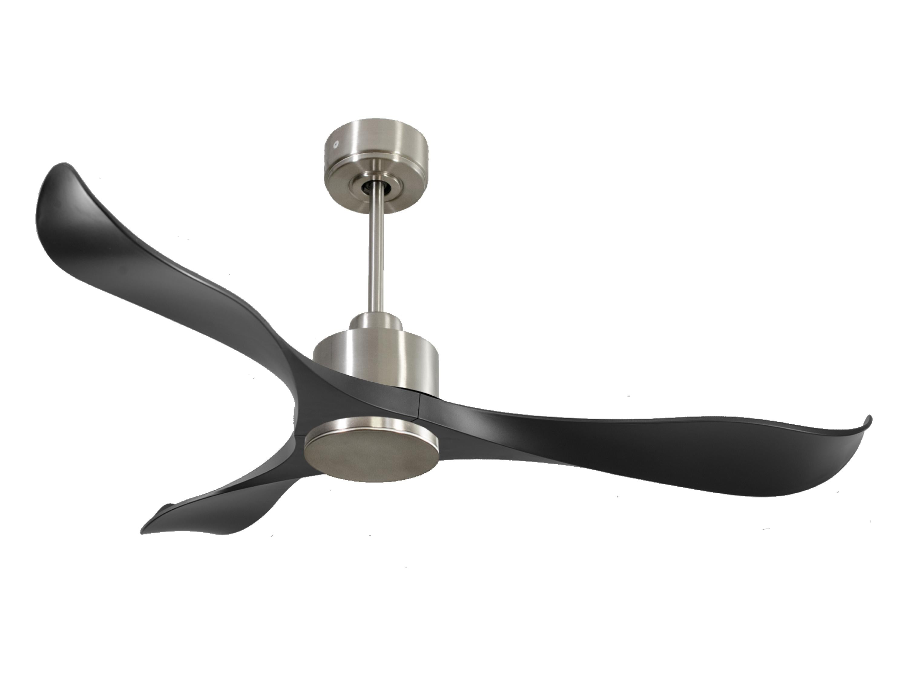Ventilatore da soffitto Reversibile Termostato Wifi Motore CC Tetti inclinati Telecomando Adattatore 2/3 lame Hypersilence Memoria