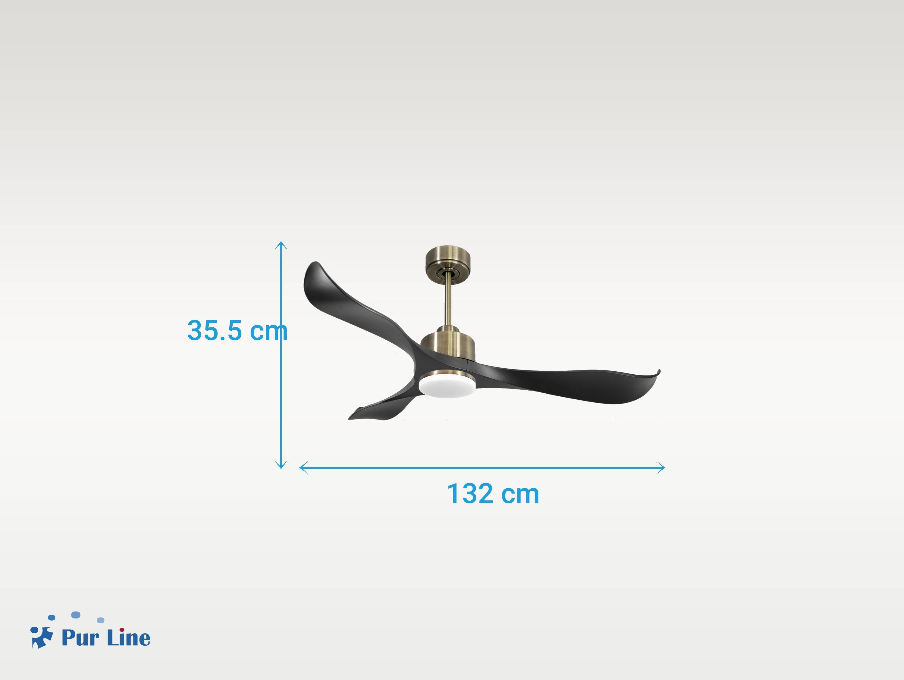 Ventilatore da soffitto Reversibile Termostato Dimmabile Wifi Motore CC Tetti inclinati Telecomando Luce a tre toni Adattatore 2/3 lame Hypersilence Memoria