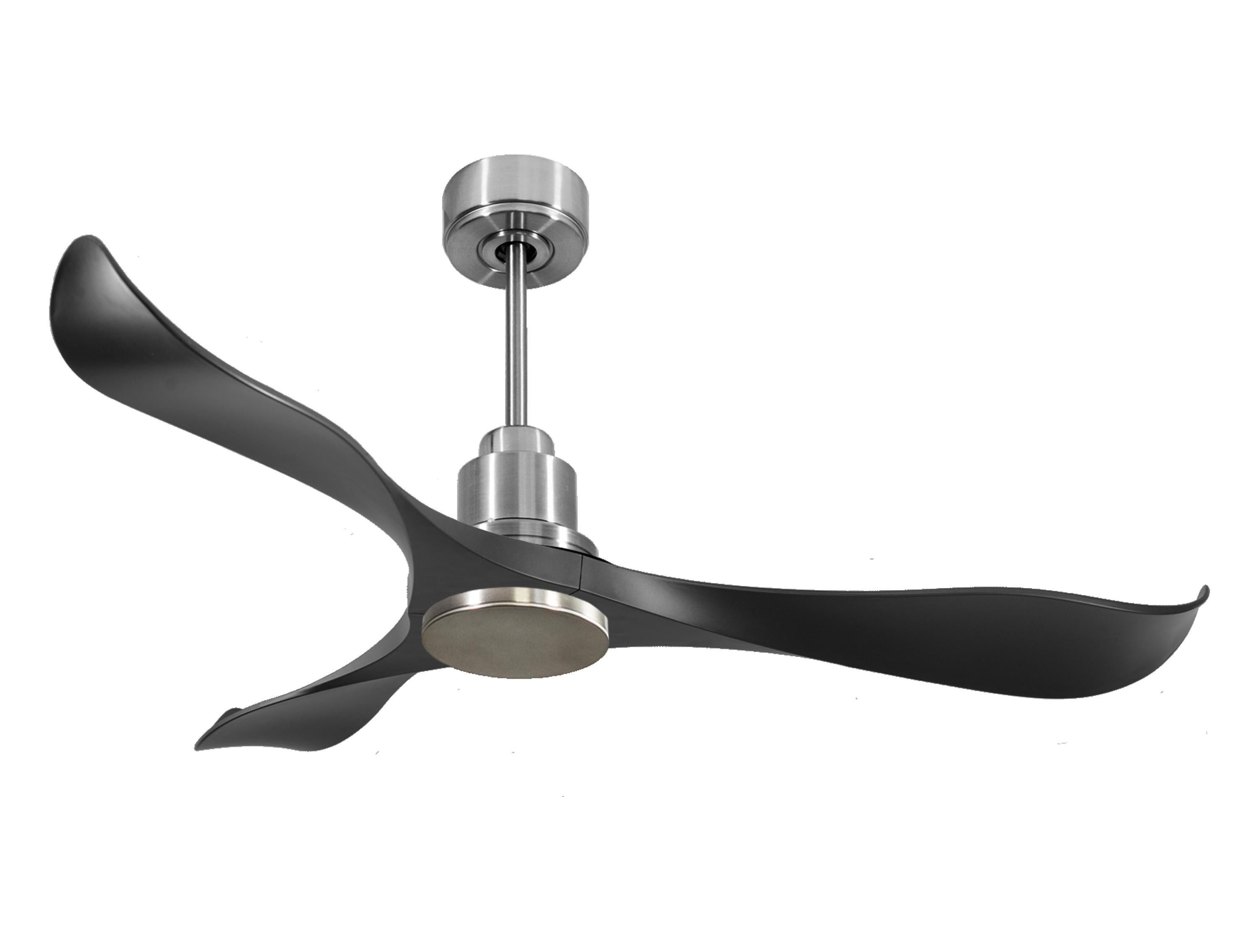 Ventilatore da soffitto Reversibile Termostato Wifi Motore CC Tetti inclinati Telecomando Adattatore 2/3 lame Hypersilence Memoria Shopify Vendible (AUTOMATICO)