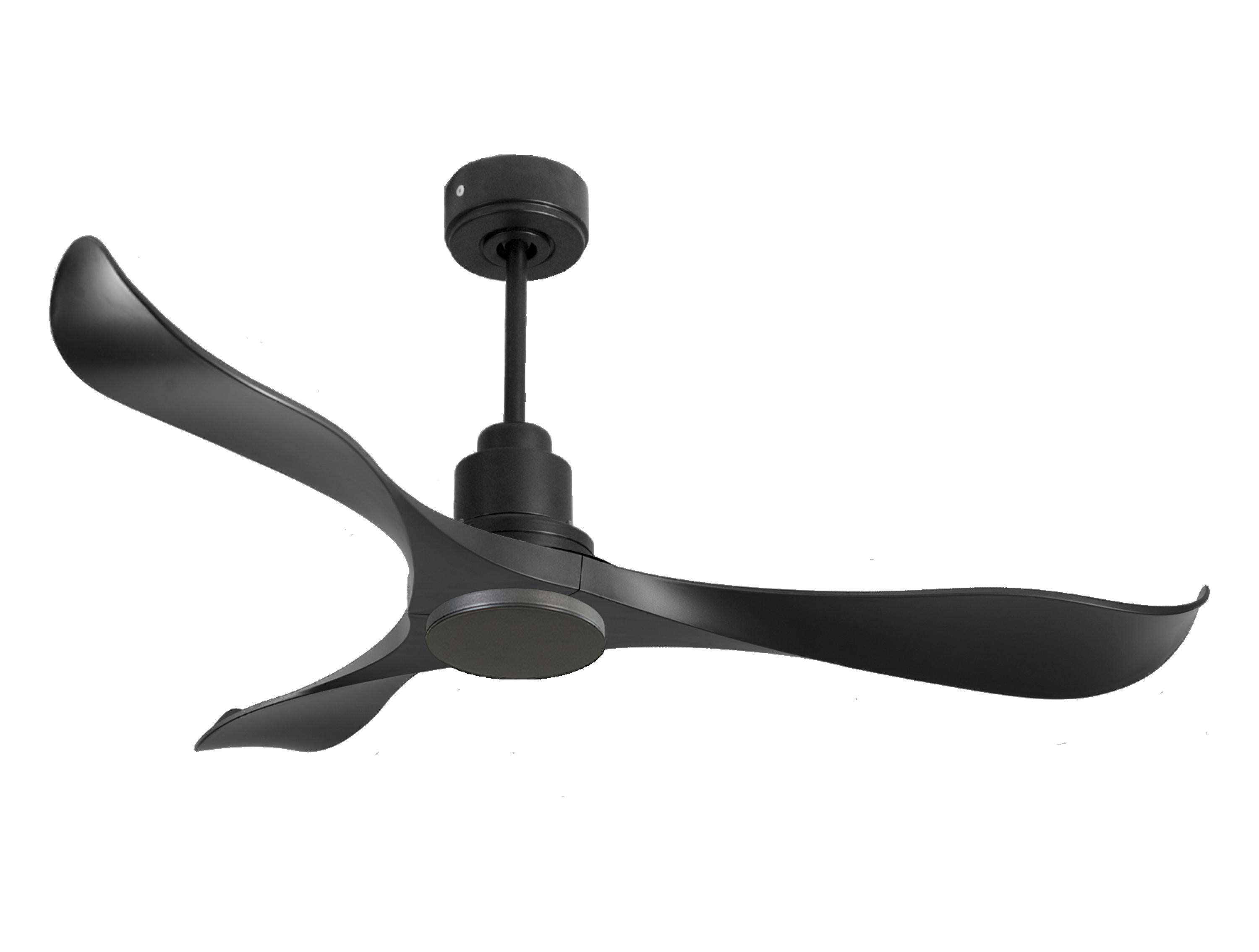 Ventilatore da soffitto Reversibile Termostato Wifi Motore CC Tetti inclinati Telecomando Adattatore 2/3 lame Hypersilence Memoria Shopify Vendible (AUTOMATICO)