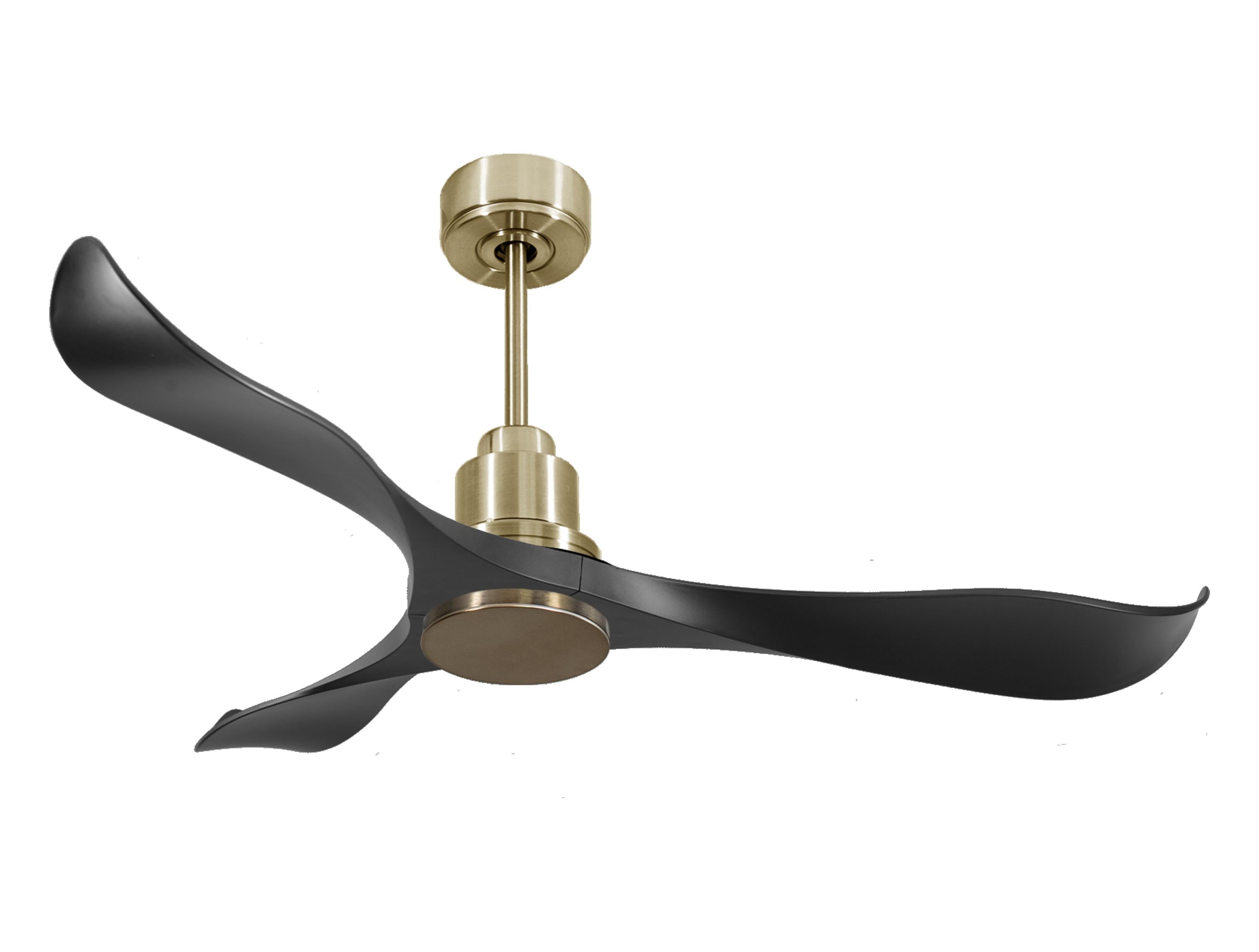 Ventilatore da soffitto Reversibile Termostato Wifi Motore CC Tetti inclinati Telecomando Adattatore 2/3 lame Hypersilence Memoria