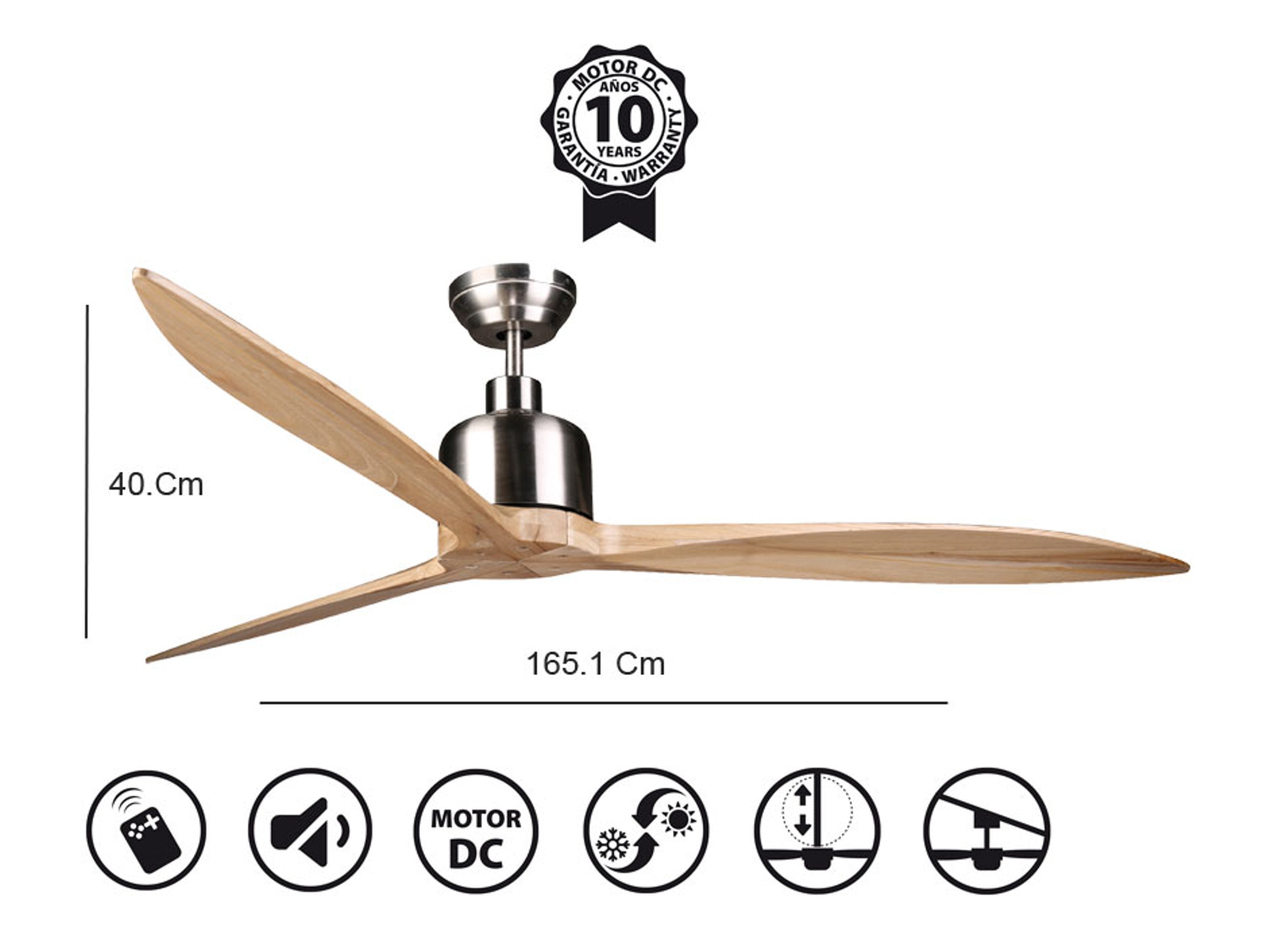 Ventilatore da soffitto ø166 cm con Wifi Reversibile Hypersilence