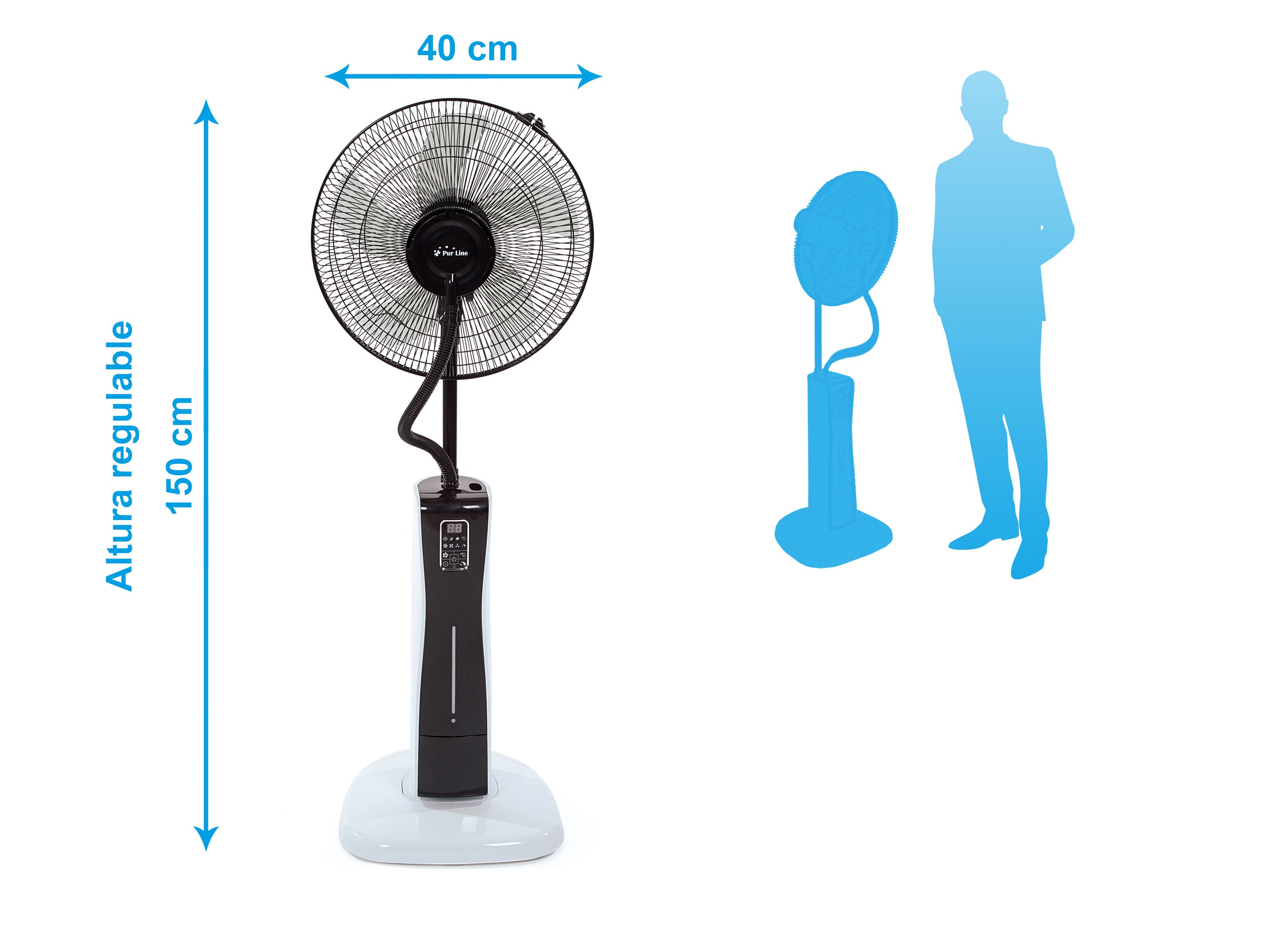 Ventilatore nebulizzatore ø 40 cm per interni ed esterni con telecomando