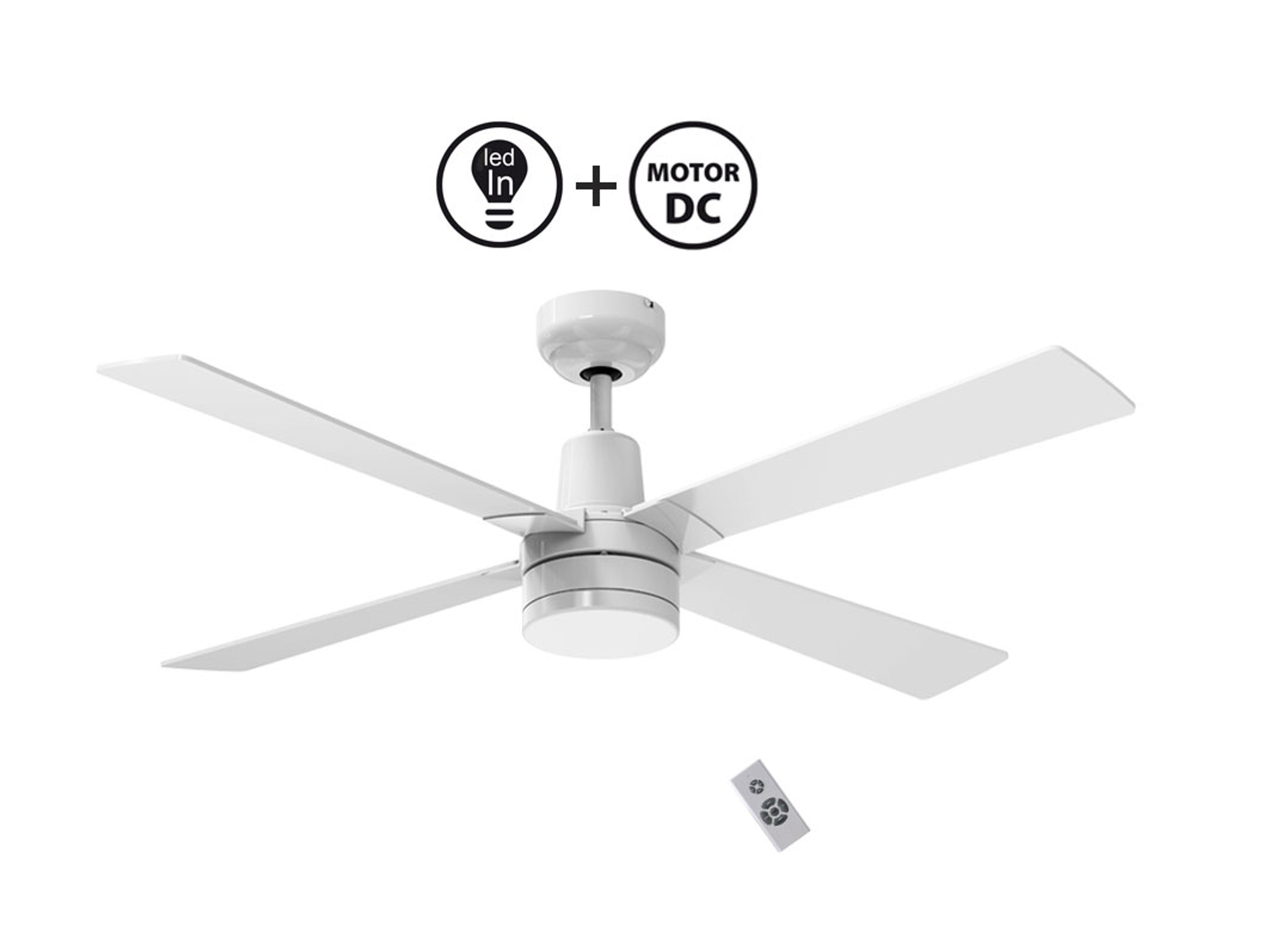 Ventilatore da soffitto ø122 cm con LED e Wifi Reversibile Hypersilence