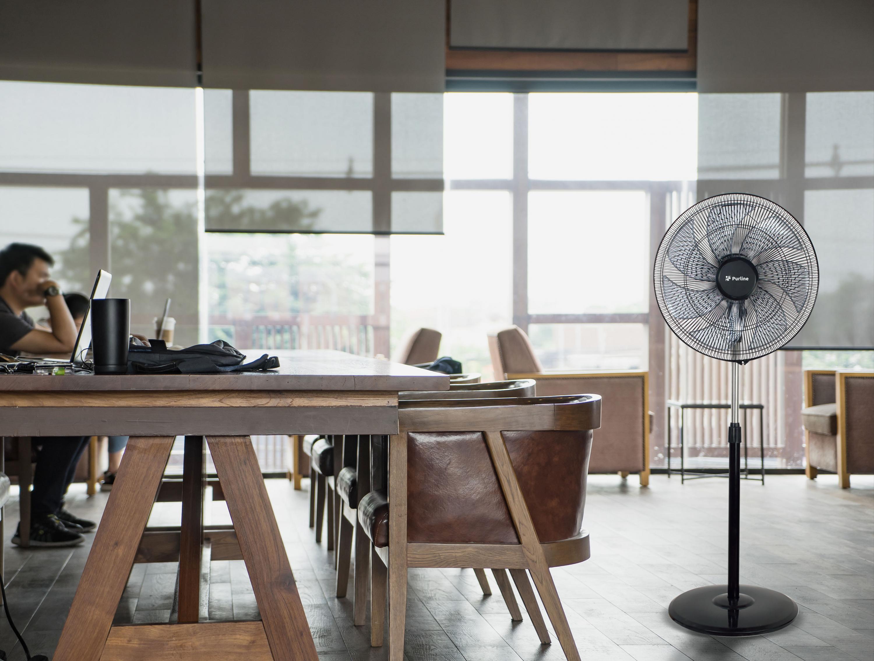 Ventilatore industriale da pavimento 100W con 7 pale