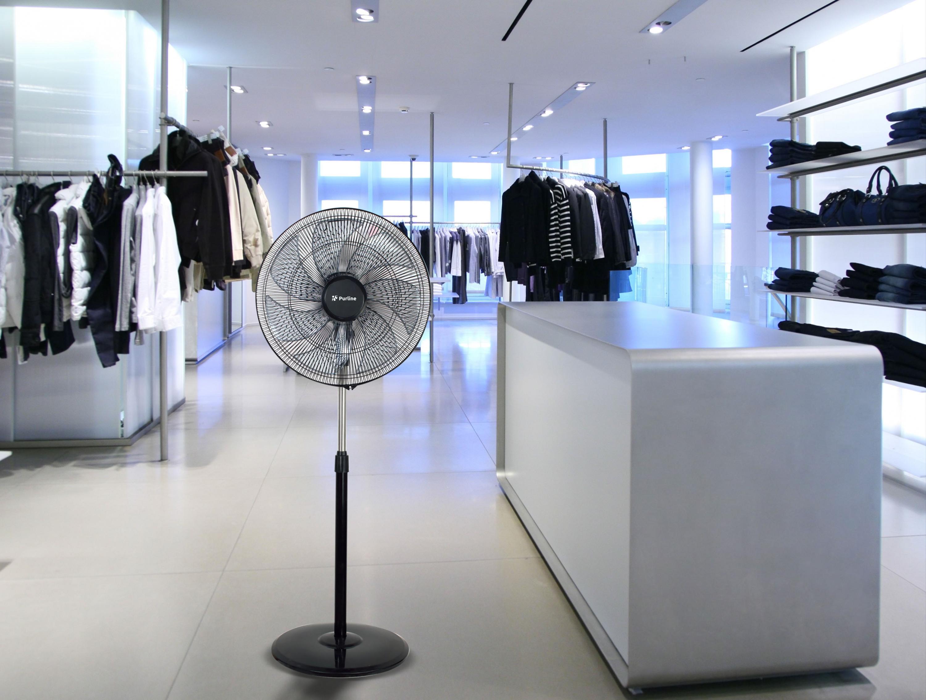 Ventilatore industriale da pavimento 100W con 7 pale