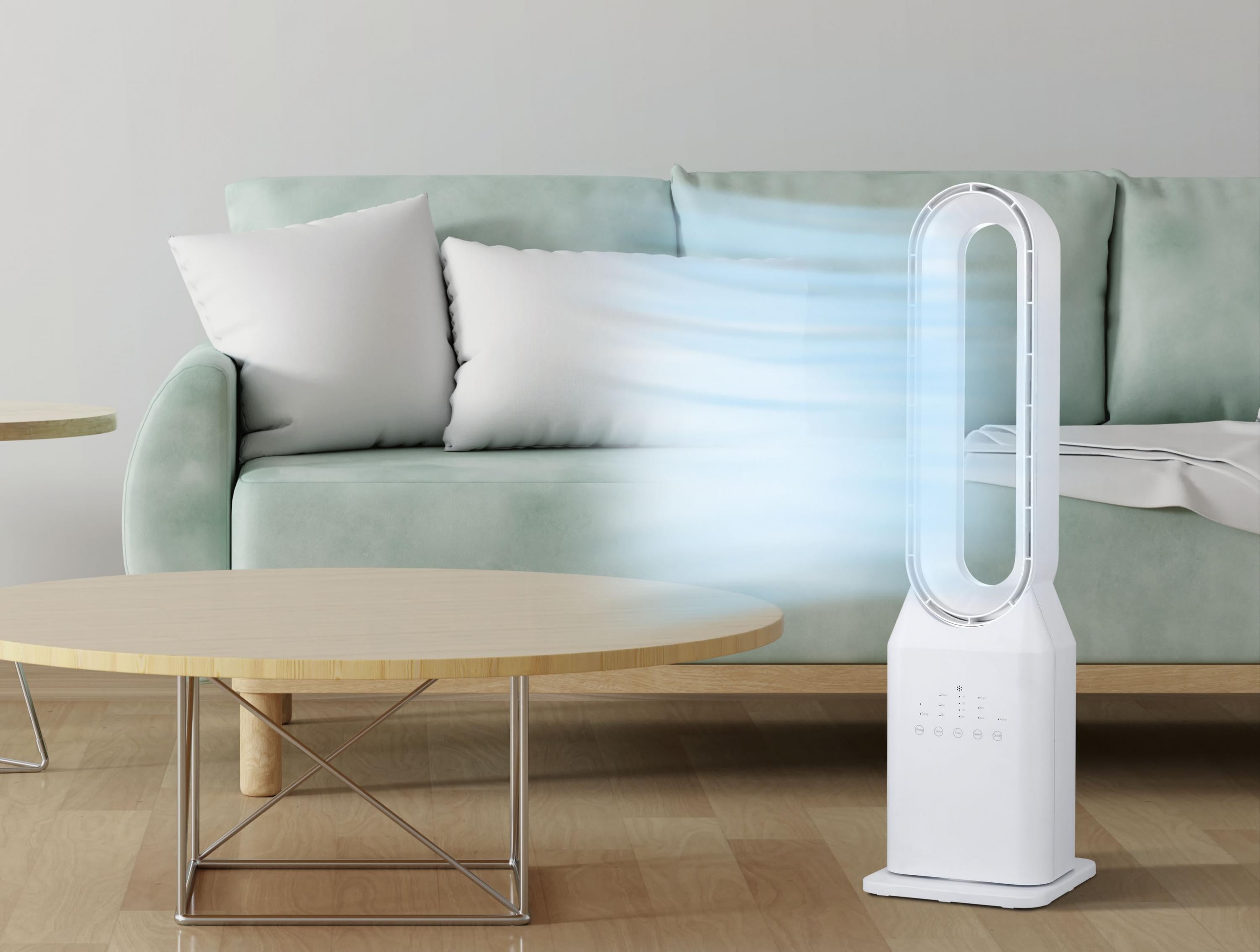 Ventilatore a torre senza pale con 3 velocità e oscillazione automatica