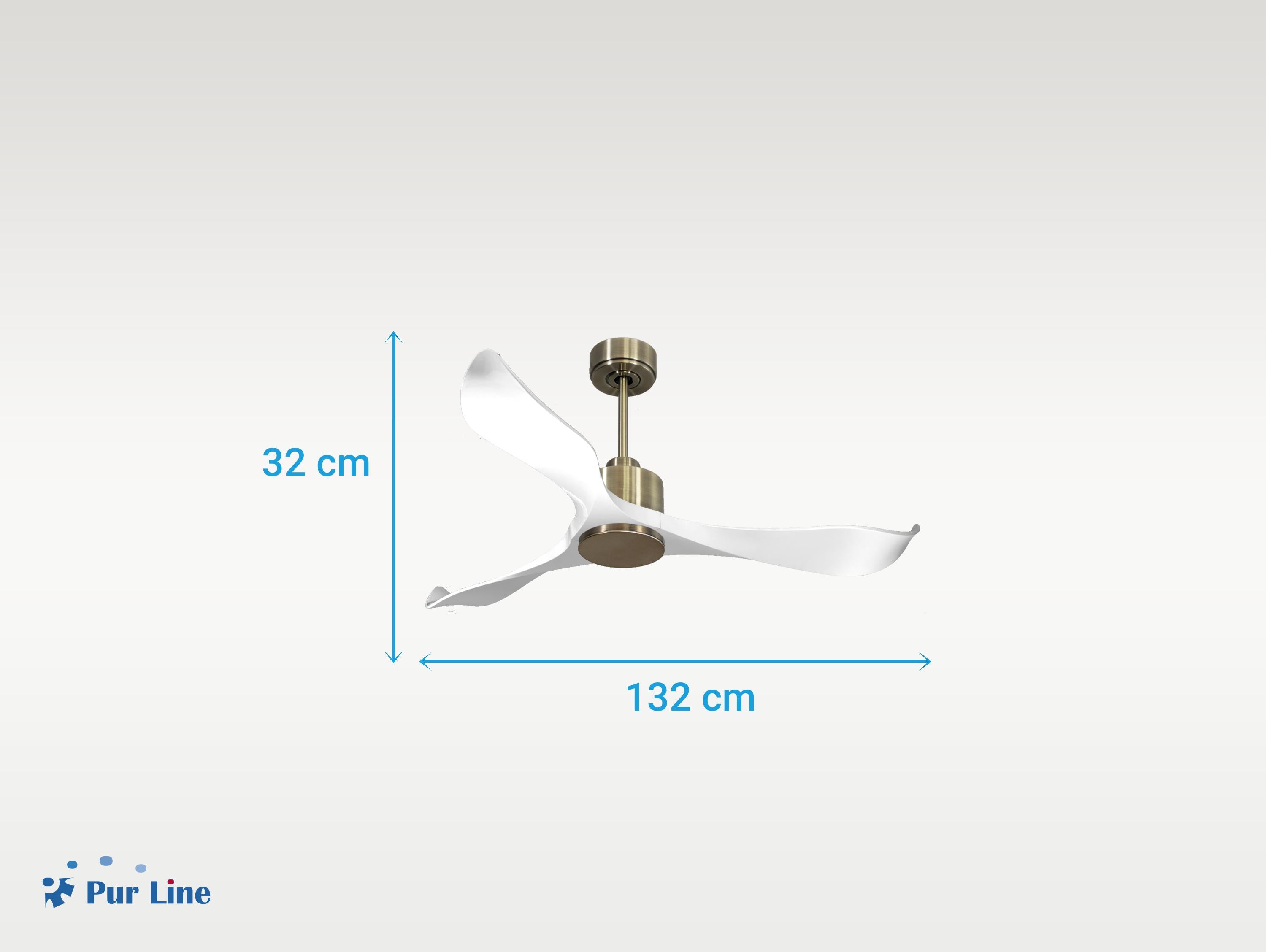 Ventilatore da soffitto Reversibile Termostato Wifi Motore CC Tetti inclinati Telecomando Adattatore 2/3 lame Hypersilence Memoria