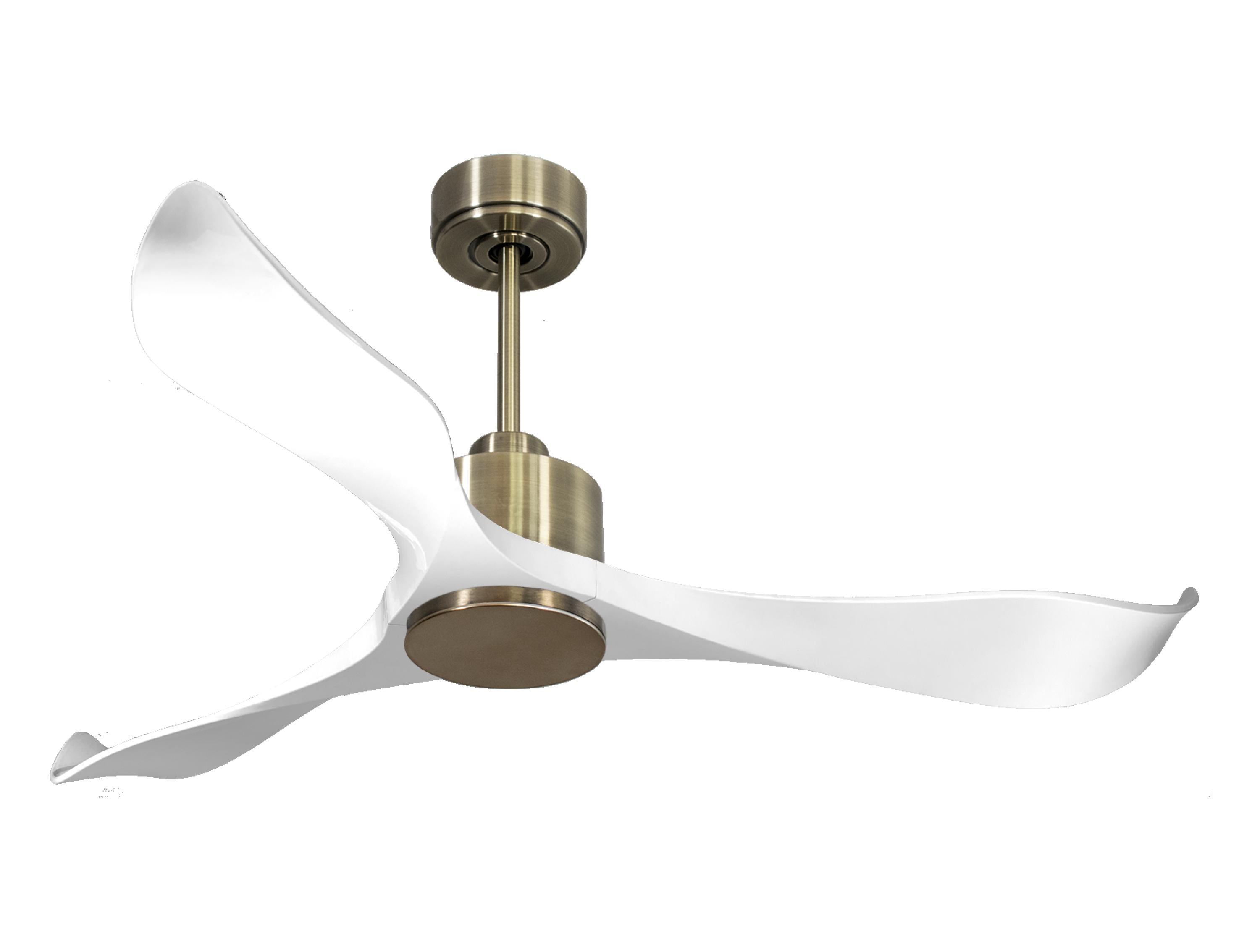 Ventilatore da soffitto Reversibile Termostato Wifi Motore CC Tetti inclinati Telecomando Adattatore 2/3 lame Hypersilence Memoria