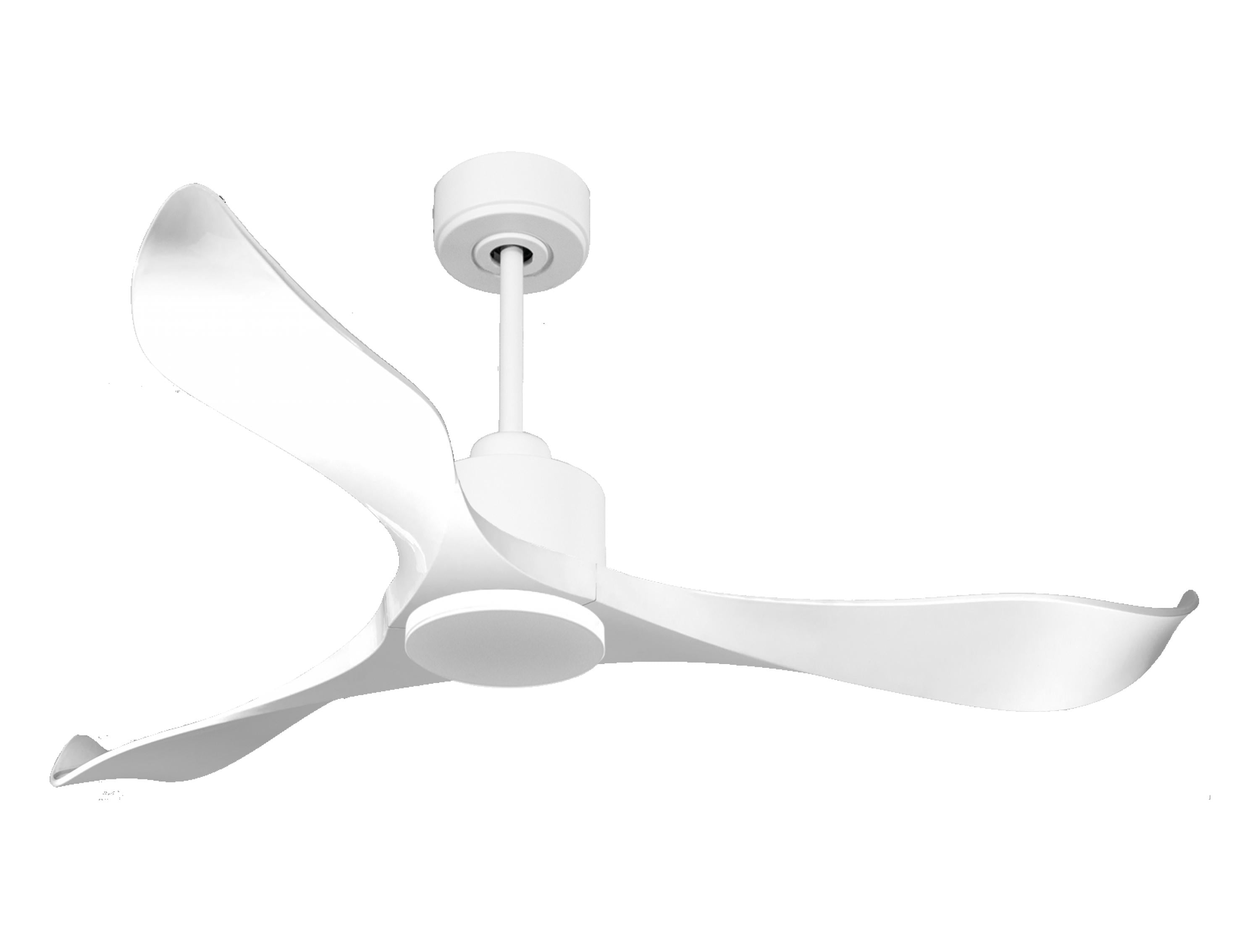 Ventilatore da soffitto Reversibile Termostato Wifi Motore CC Tetti inclinati Telecomando Adattatore 2/3 lame Hypersilence Memoria