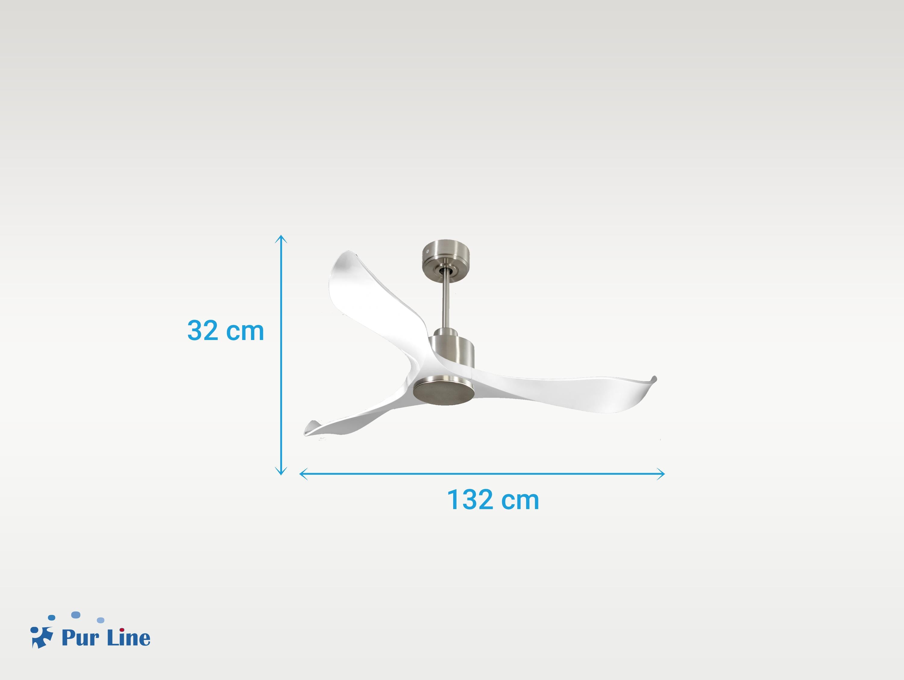 Ventilatore da soffitto Reversibile Termostato Wifi Motore CC Tetti inclinati Telecomando Adattatore 2/3 lame Hypersilence Memoria