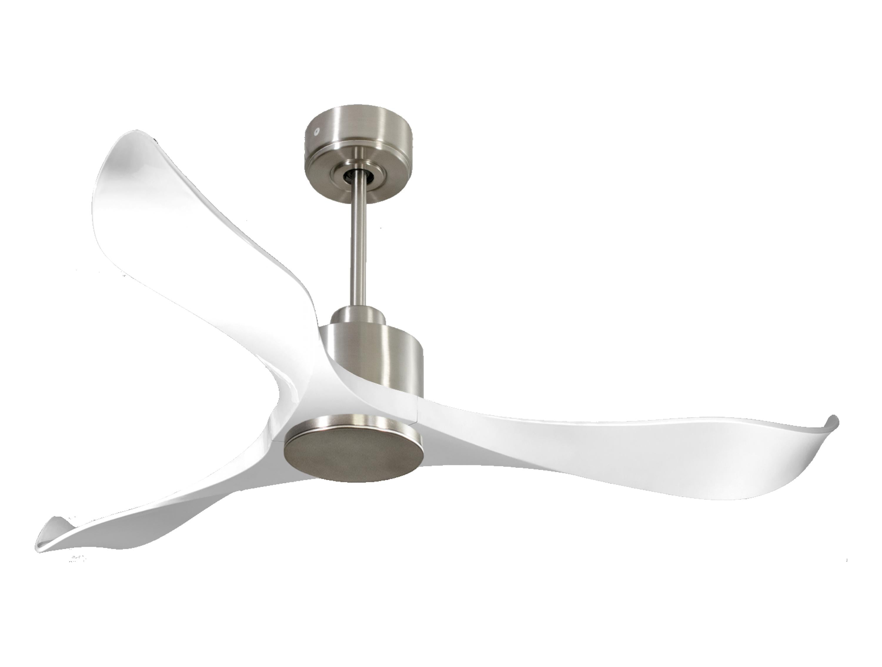 Ventilatore da soffitto Reversibile Termostato Wifi Motore CC Tetti inclinati Telecomando Adattatore 2/3 lame Hypersilence Memoria