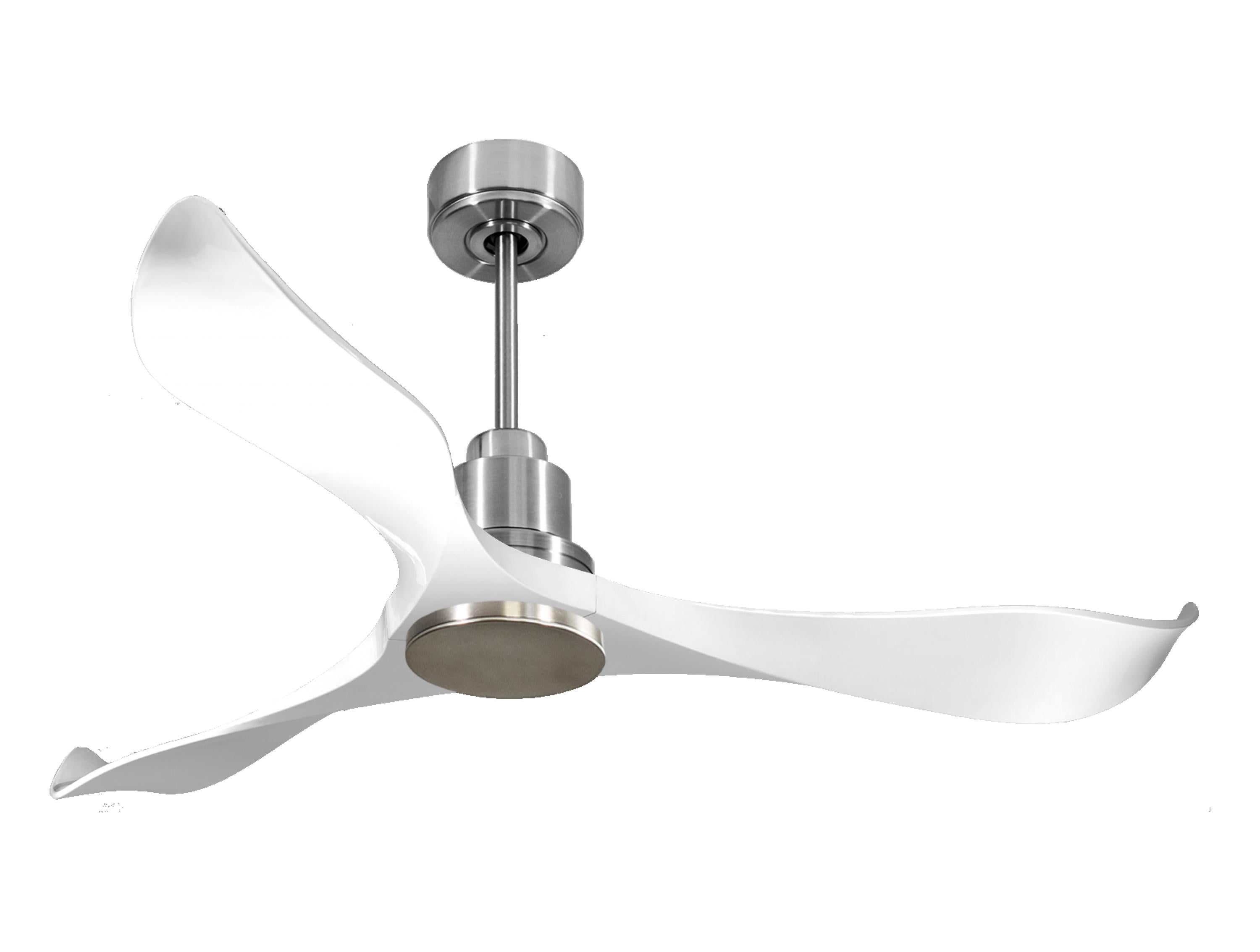 Ventilatore da soffitto Reversibile Termostato Wifi Motore CC Tetti inclinati Telecomando Adattatore 2/3 lame Hypersilence Memoria Shopify Vendible (AUTOMATICO)
