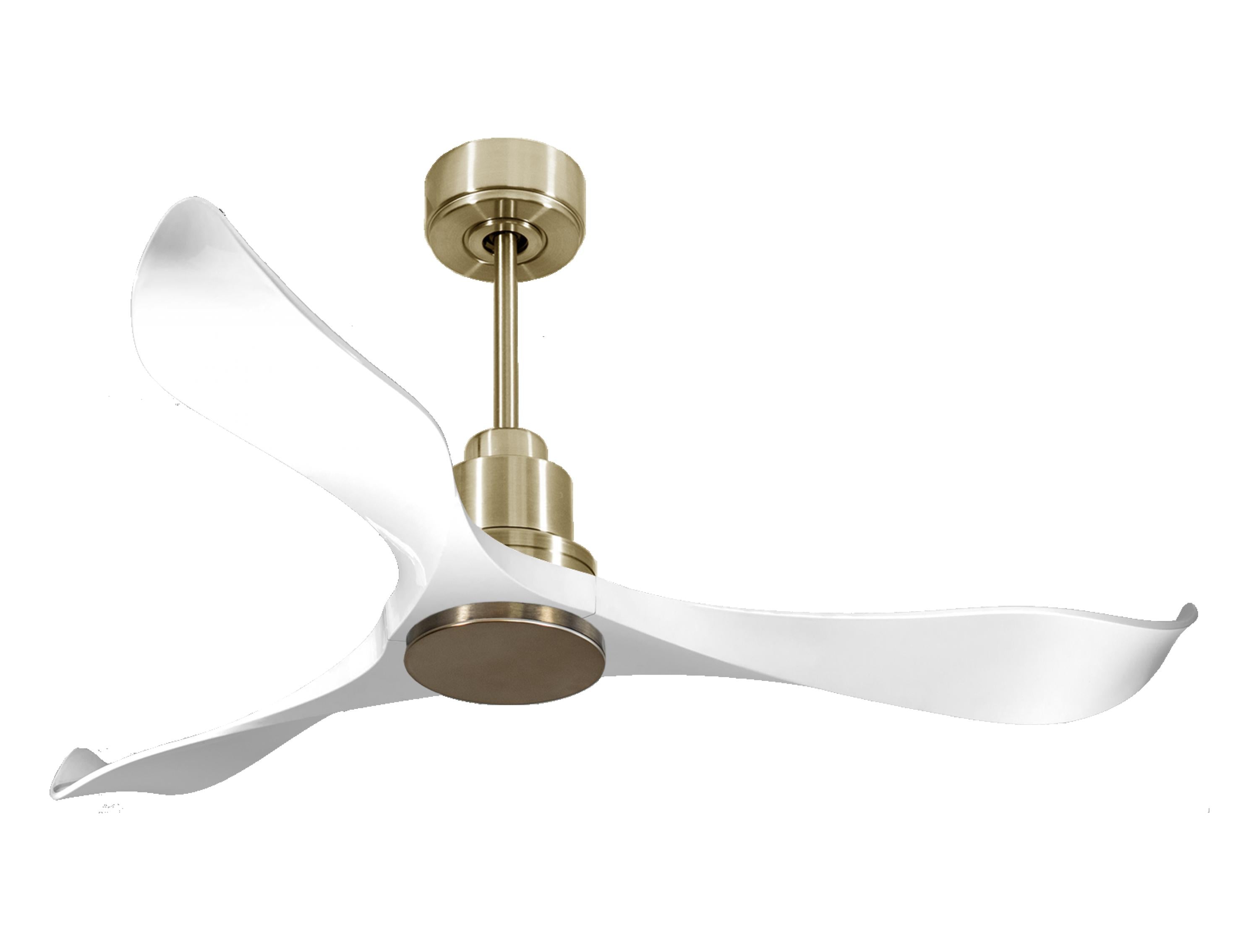 Ventilatore da soffitto Reversibile Termostato Wifi Motore CC Tetti inclinati Telecomando Adattatore 2/3 lame Hypersilence Memoria Shopify Vendible (AUTOMATICO)