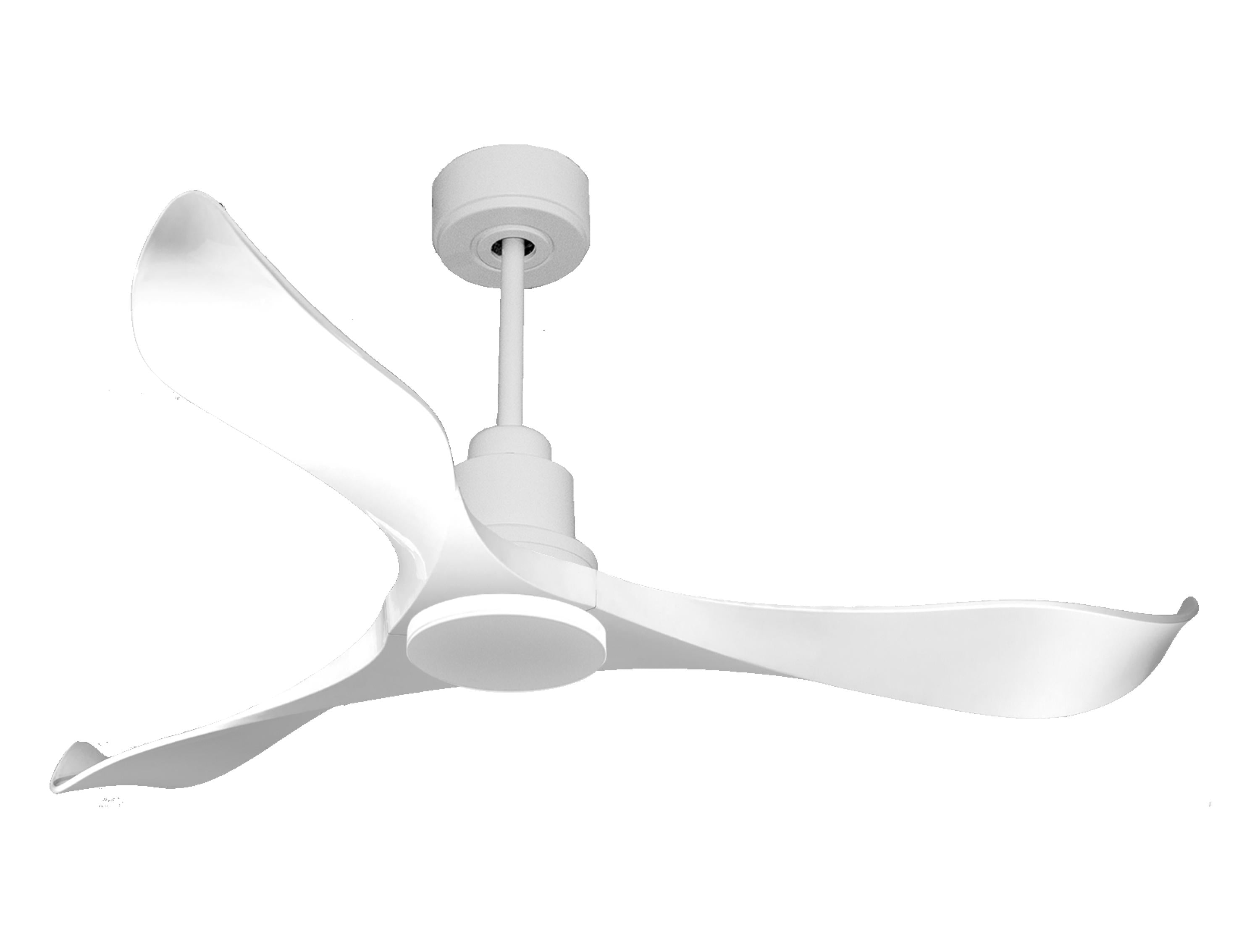 Ventilatore da soffitto Reversibile Termostato Wifi Motore CC Tetti inclinati Telecomando Adattatore 2/3 lame Hypersilence Memoria