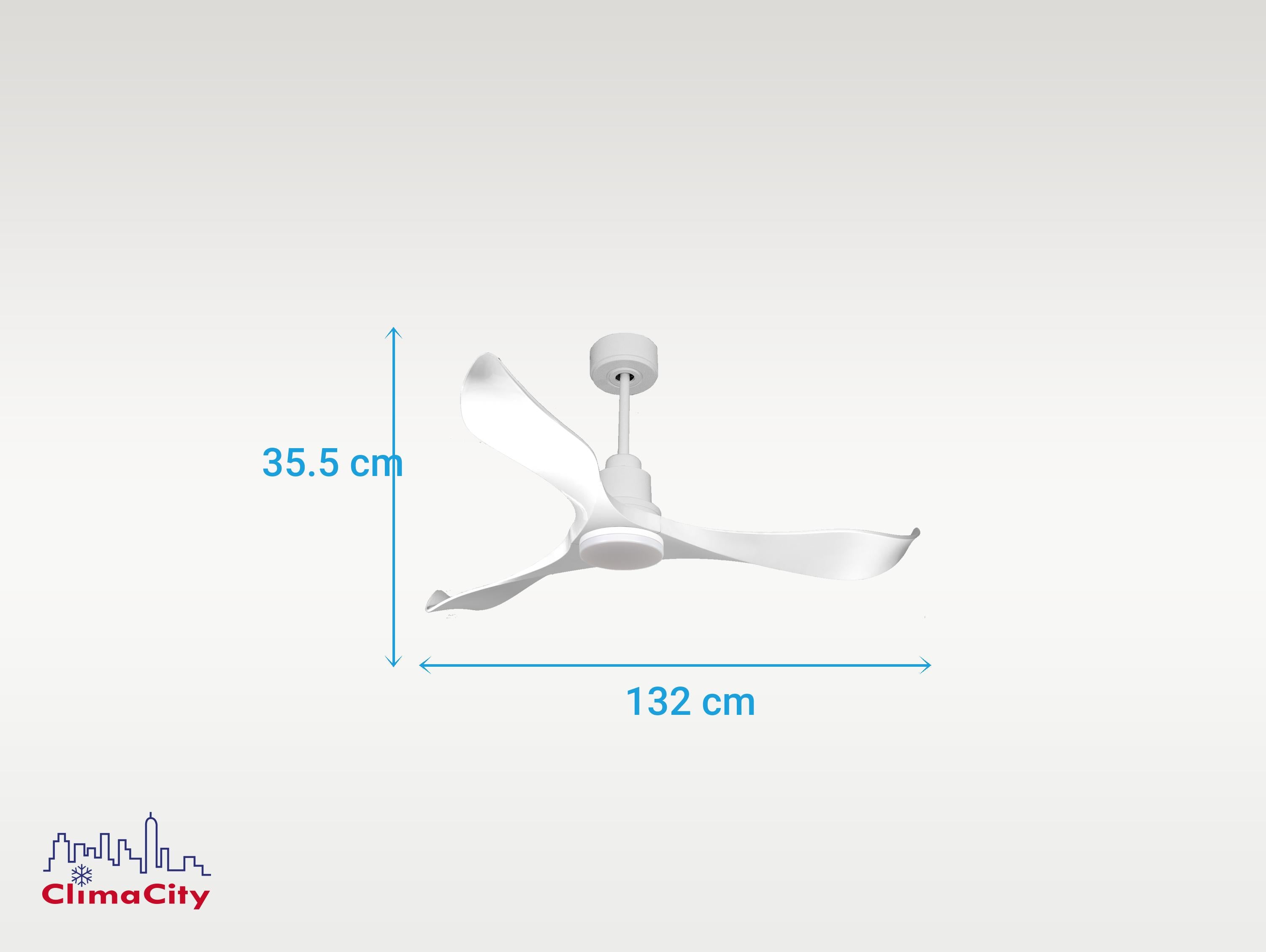 Ventilatore da soffitto Reversibile Termostato Dimmabile Wifi Motore CC Tetti inclinati Telecomando Luce a tre toni Adattatore 2/3 lame Hypersilence Memoria