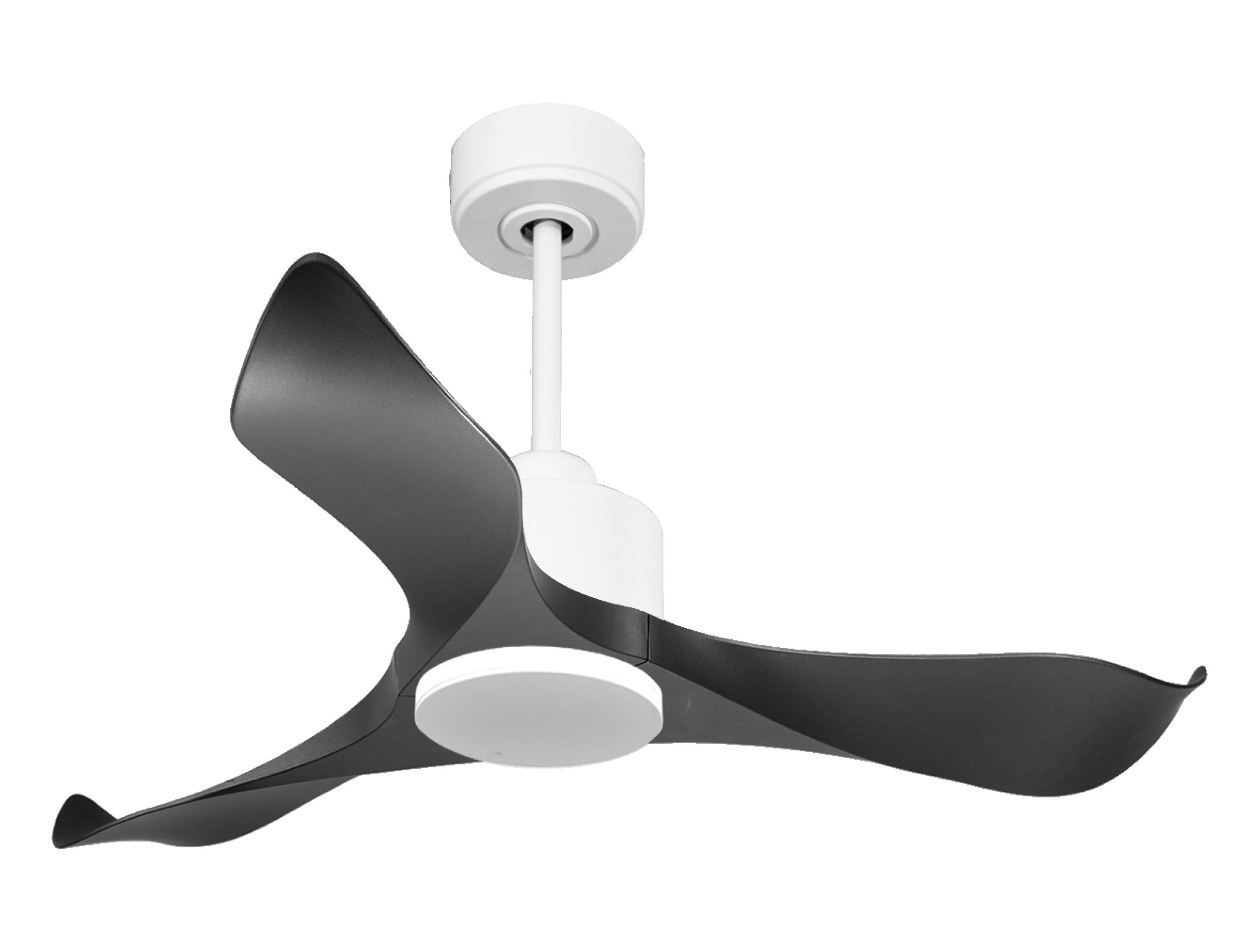 Ventilatore da soffitto Reversibile Termostato Wifi Motore CC Tetti inclinati Telecomando Adattatore 2/3 lame Hypersilence Memoria