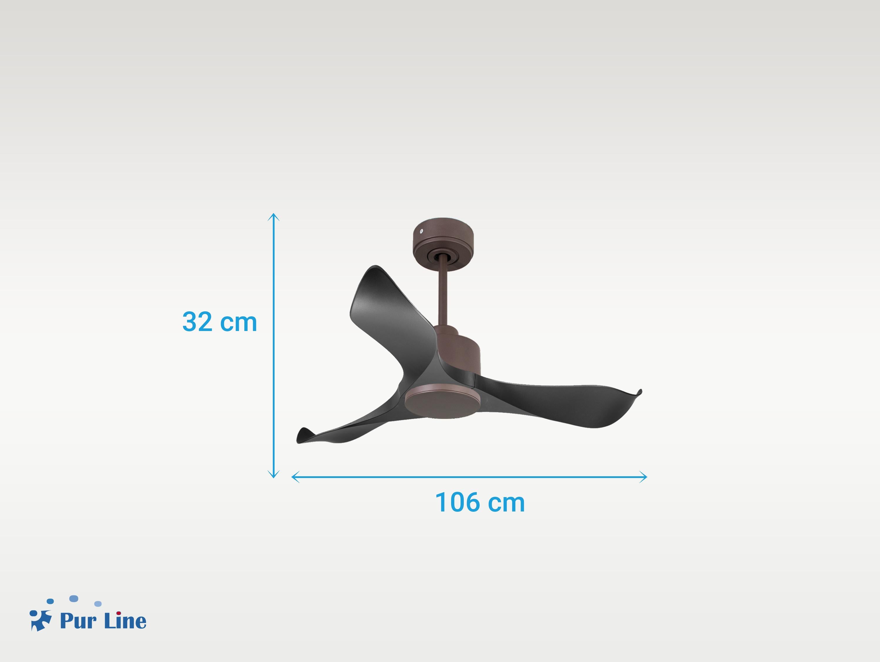 Ventilatore da soffitto Reversibile Termostato Wifi Motore CC Tetti inclinati Telecomando Adattatore 2/3 lame Hypersilence Memoria
