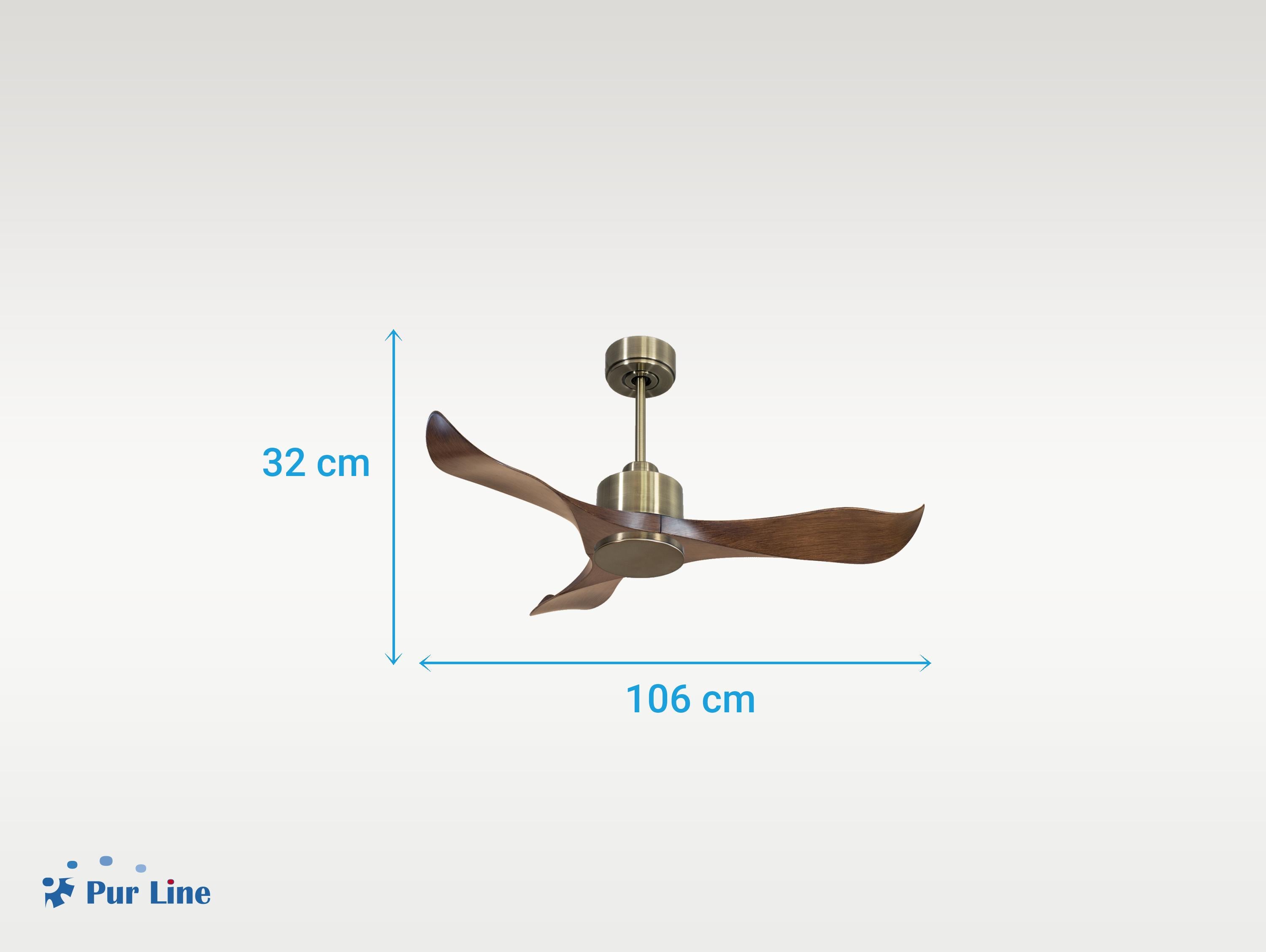 Ventilatore da soffitto Reversibile Termostato Wifi Motore CC Tetti inclinati Telecomando Adattatore 2/3 lame Hypersilence Memoria